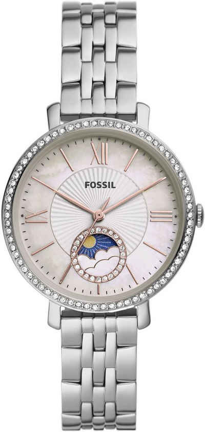 Fossil Quarzuhr JACQUELINE, ES5164, Armbanduhr, Damenuhr, Mondphase