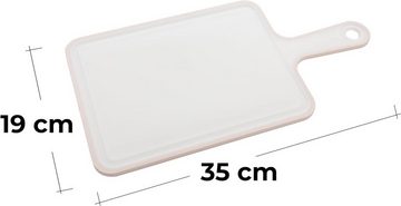 Centi Schneidebrett 3er Set Küchenbrett mit Antirutsch Rand und Saftrinne, Kunststoff, (35L x 19B x 0,6H cm), Schneidebrett Kunststoff mit Griff