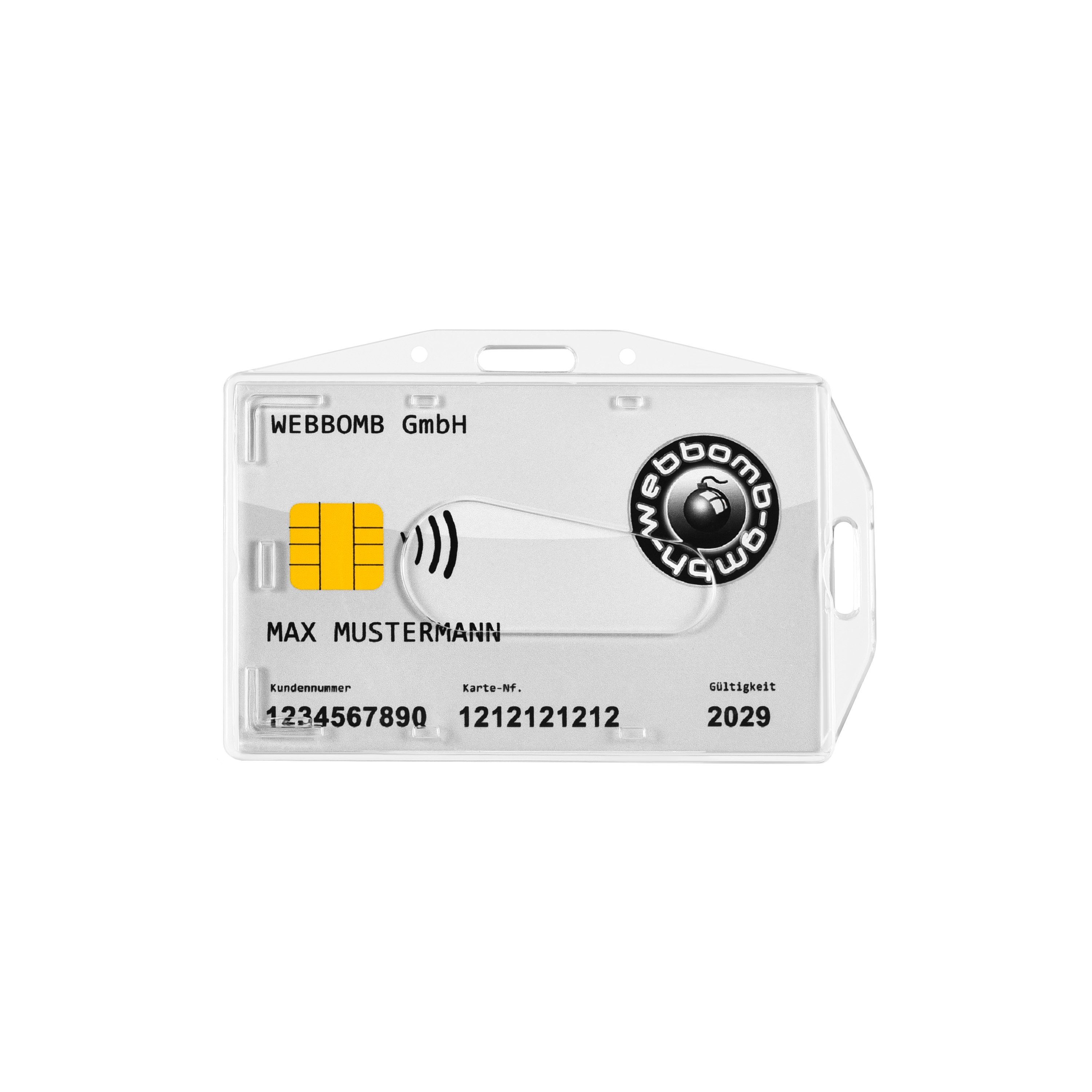 WEBBOMB Schlüsselanhänger 5x Ausweishalter Kartenhalter Use Clip Dual u vertikal horizontal 5x 