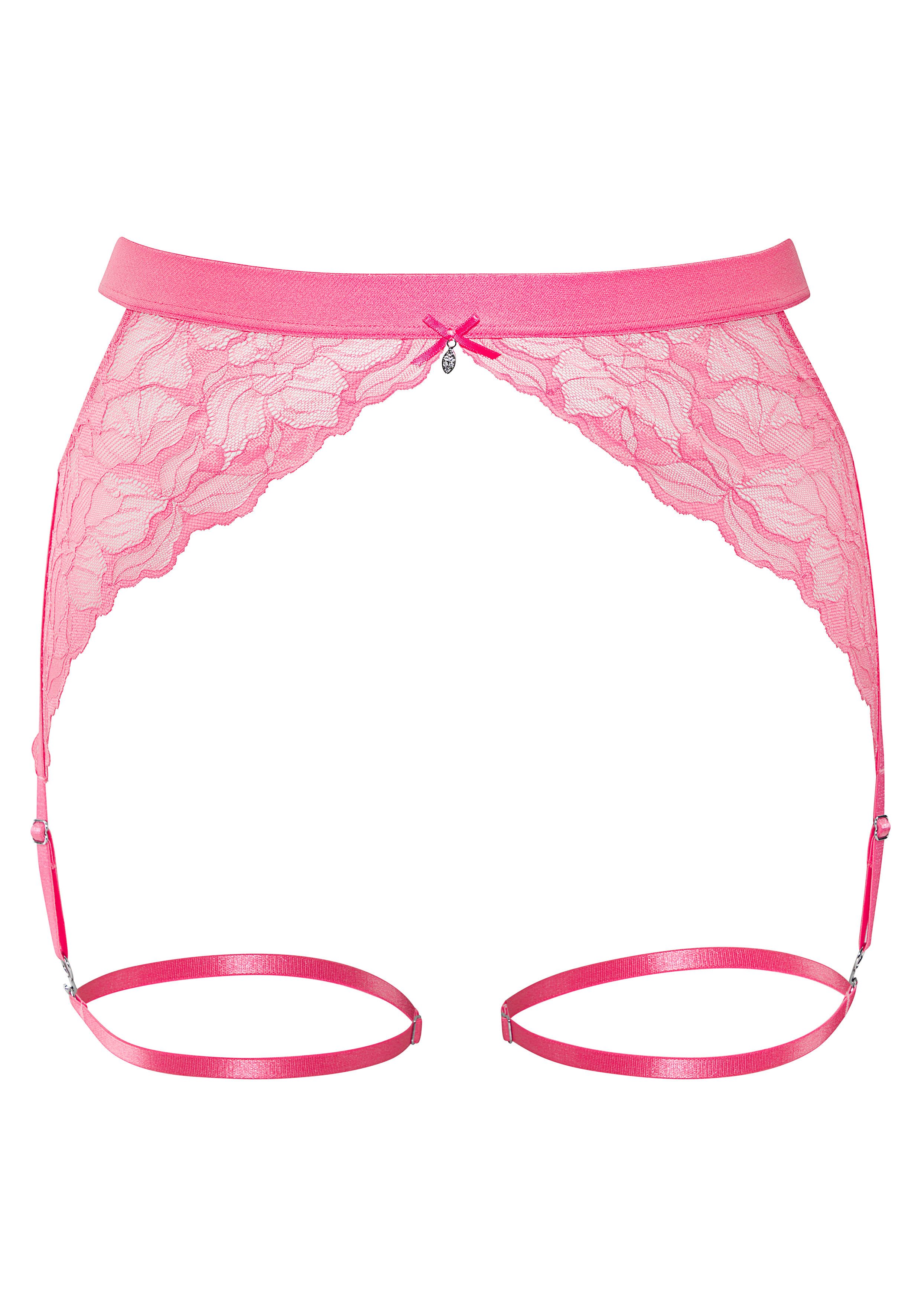 LASCANA Strapsgürtel, aus edler, dezent transparenter Spitze mit dekorativen Bändchen