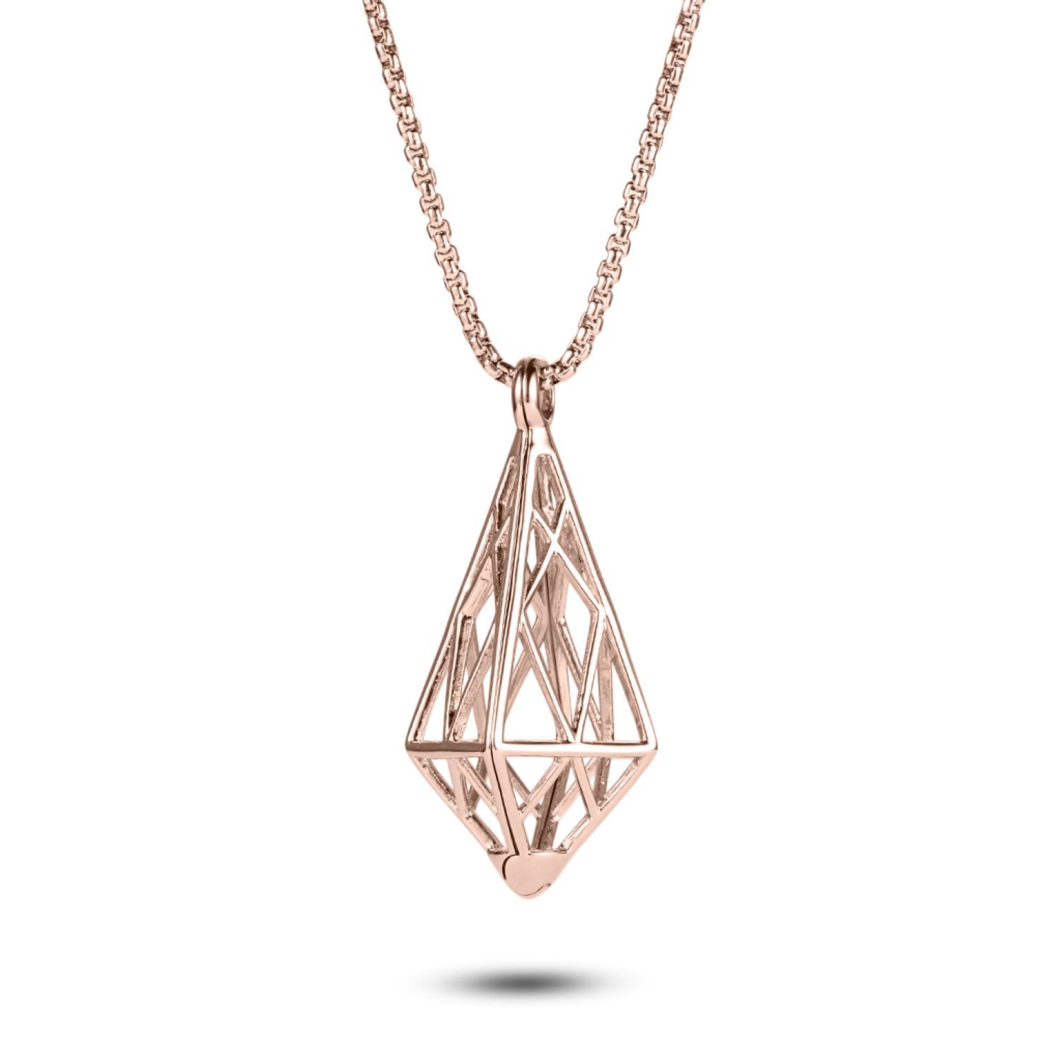Kingka Kette mit Anhänger Geometrischer Käfig Edelstahl, zu Shirt, Hoodie, Jeans, Sneaker! Büro, Urlaub, Party, Geschenkidee
