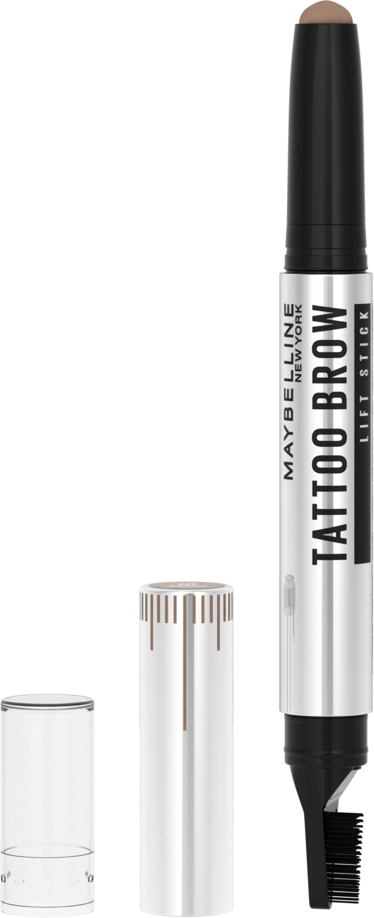 MAYBELLINE NEW YORK Augenbrauen-Gel Tattoo Brow Lift, 2-1 mit Wachs und Lifter-Bürste, Augen-Make-Up 1 Blonde | Augenbrauen-Make-Up