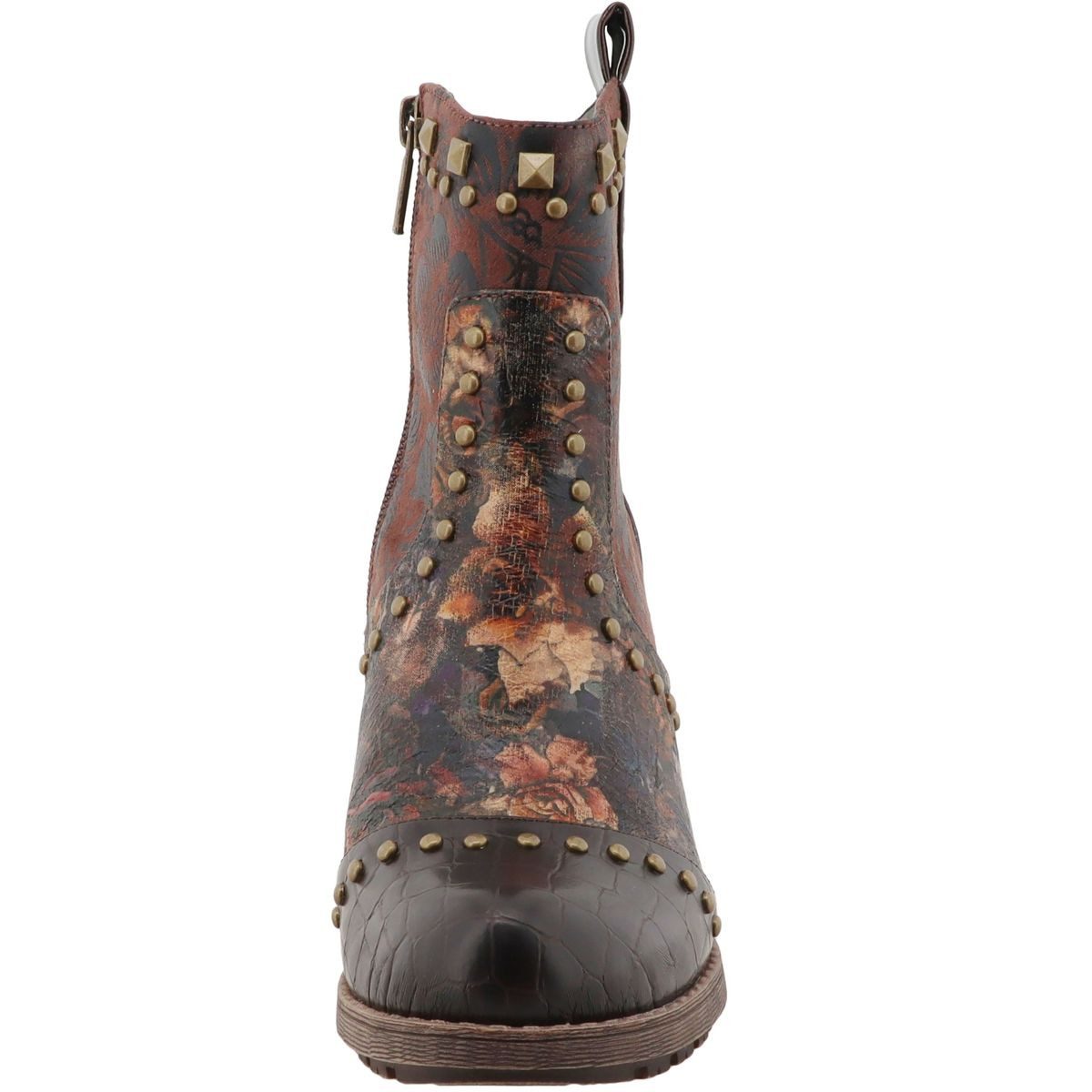 Mustang Shoes 15M0162012-mokka-multi Stiefelette Modische Ankle Boots mit floralem Muster und Nieten – Bild 5 von 5