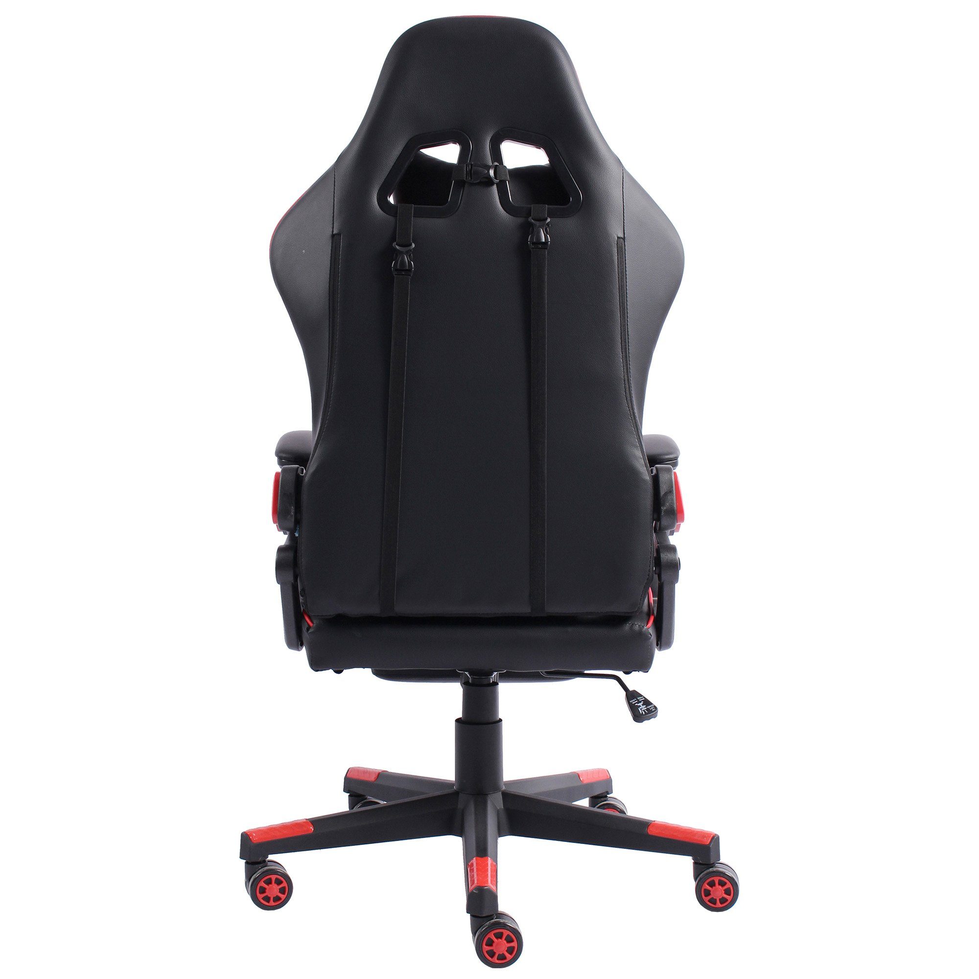 TRISENS (1 Stück), Racing-Design Schwarz/Rot Bürostuhl Chefsessel Gaming Fußstütze Armando PC-Stuhl Chair Chefsessel