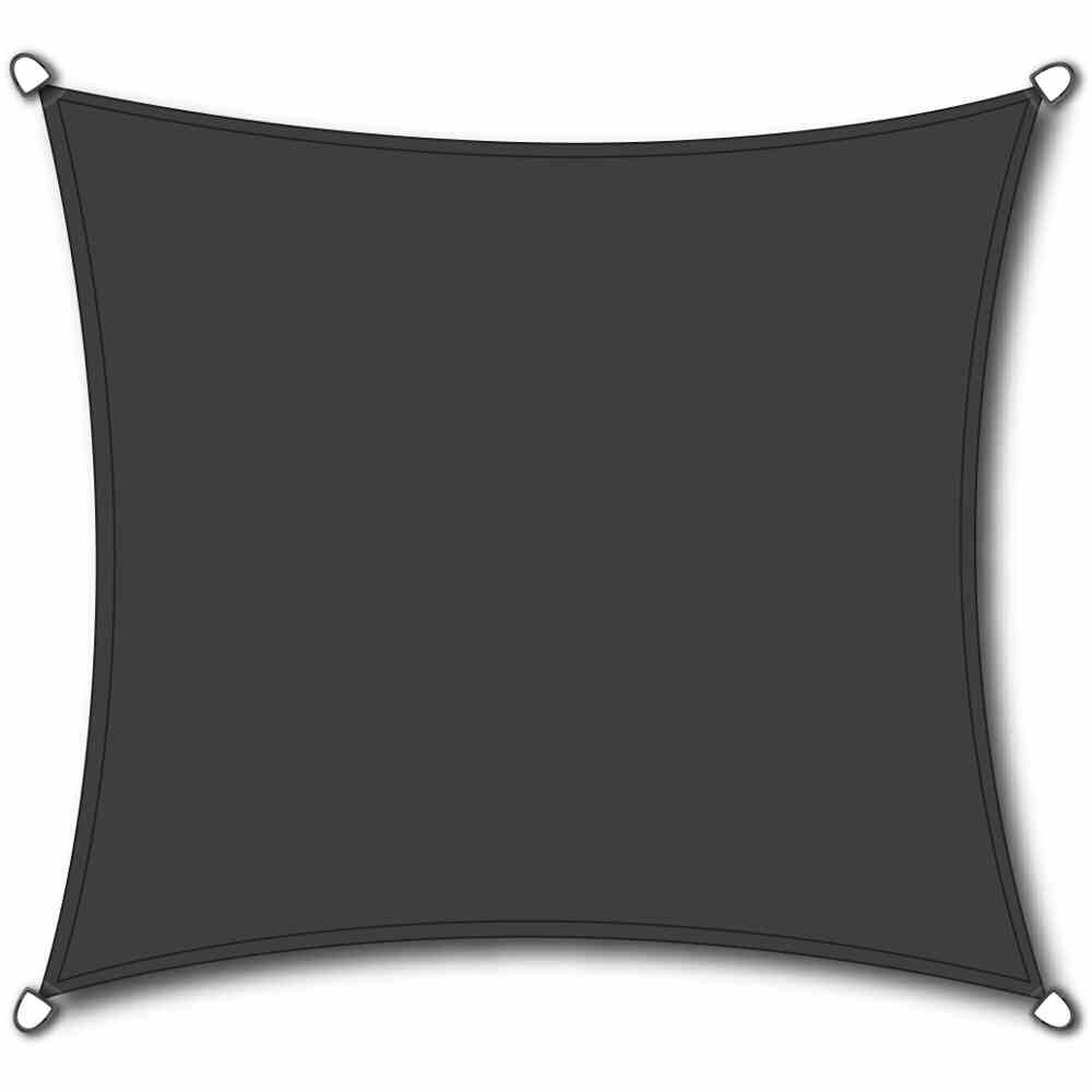 Sonnensegel in eisengrau, HDPE-Gewebe - 360x0,1x360cm (BxHxT)