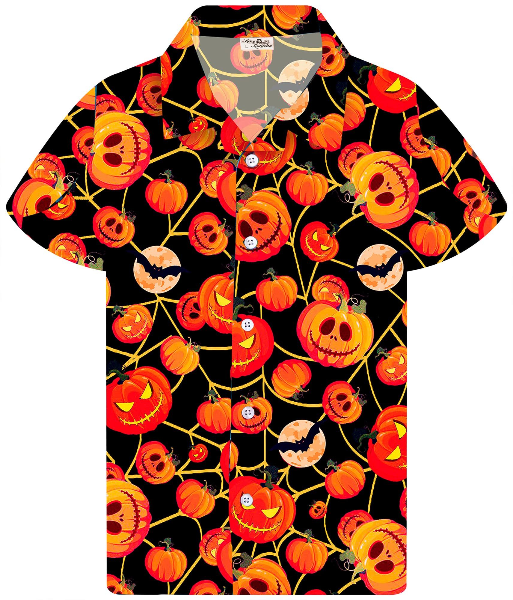 King Kameha Hawaiihemd Halloween Pumpkin Web günstig online kaufen