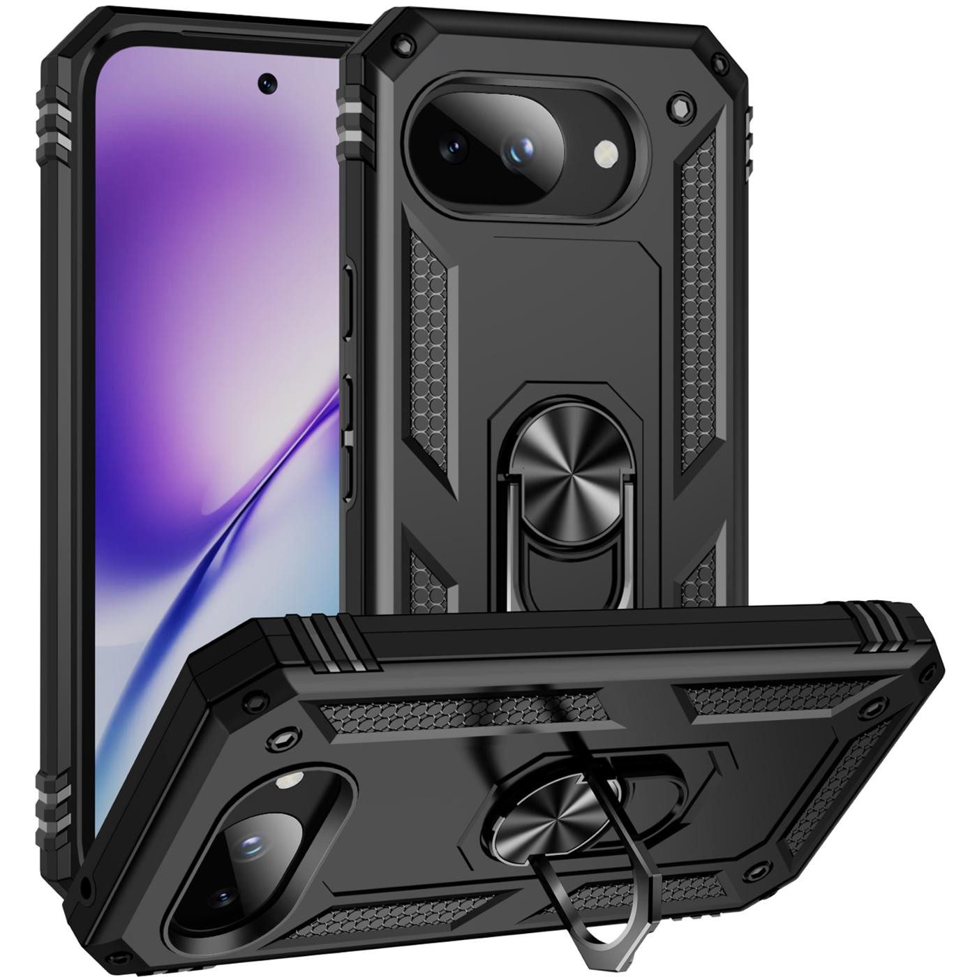 CoolGadget Handyhülle Armor Shield Case für Google Pixel 10a 6,3 Zoll, Outdoor Cover Magnet Ringhalterung Handy Hülle für Pixel 10a