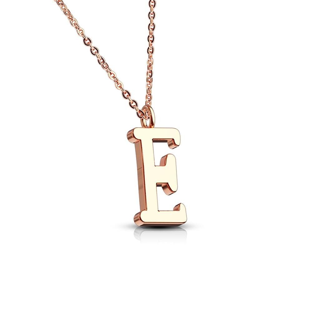 BUNGSA Ketten-Set Kette Buchstaben Anhänger Rosegold aus Edelstahl Damen (1-tlg), Halskette Necklace