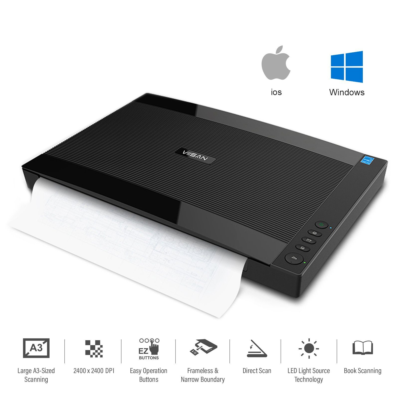 Viisan Hochauflösender und Schneller Dokumentenscanner, Fotoscanner Flachbettscanner