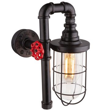 etc-shop Wandleuchte, Leuchtmittel nicht inklusive, Industrie Design Wand Strahler Beleuchtung Wasser Rohr Leitung Lampe