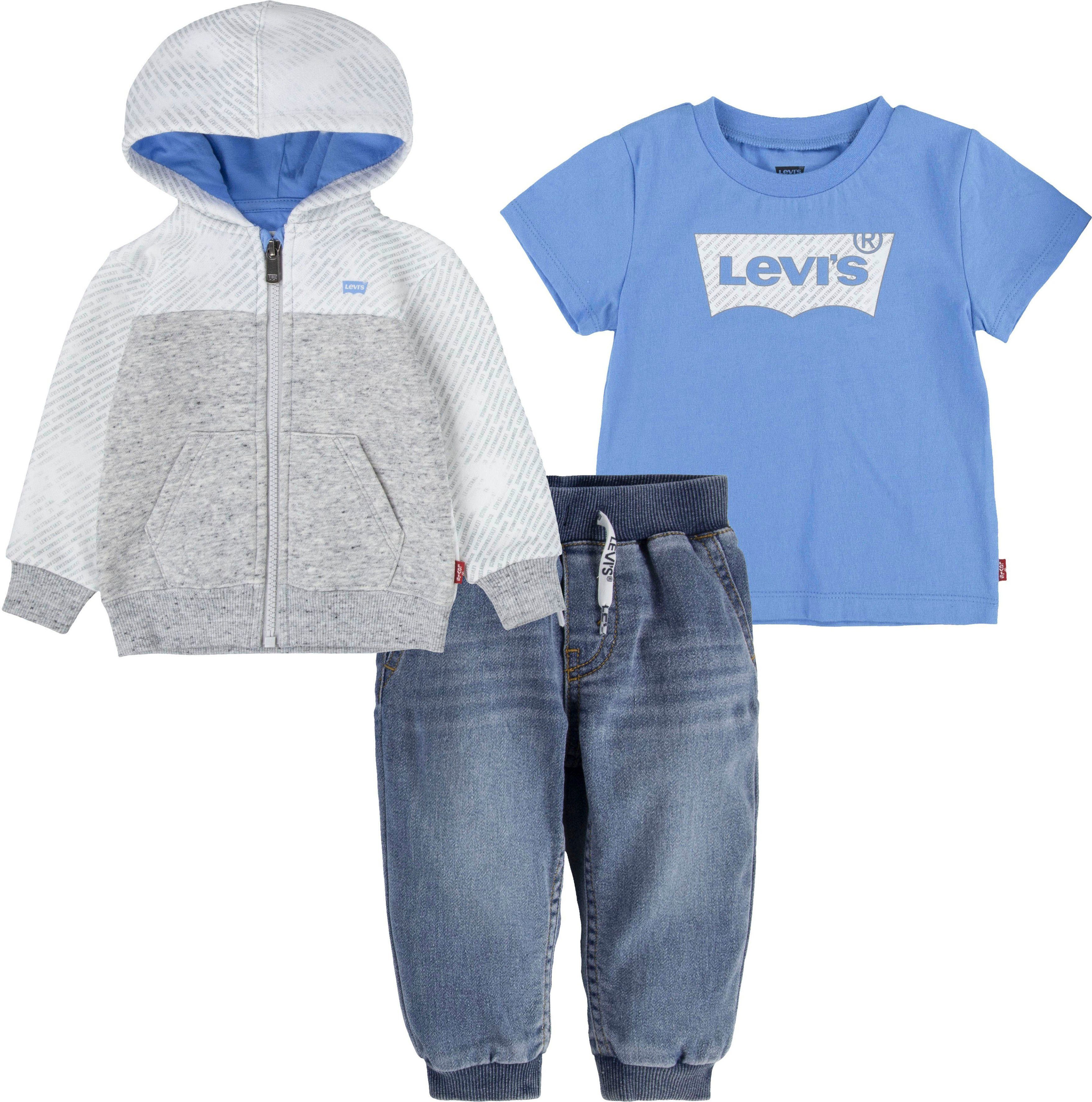 Baby (Set, 3-tlg) Levi\'s® Shirt, HOODIE TEE & Hose Jäckchen for BOYS COLORBLOCK & DO Kids