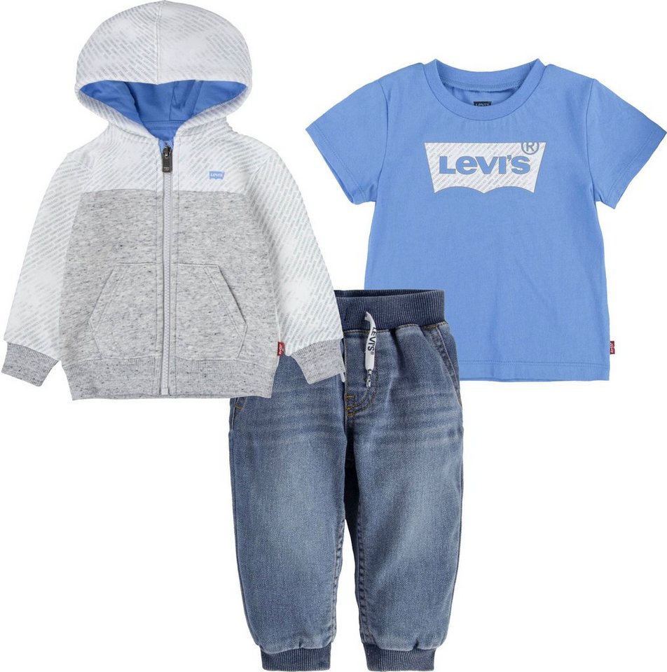 Levi\'s® Kids Shirt, Hose & Jäckchen COLORBLOCK HOODIE TEE & DO (Set, 3-tlg)  for Baby BOYS