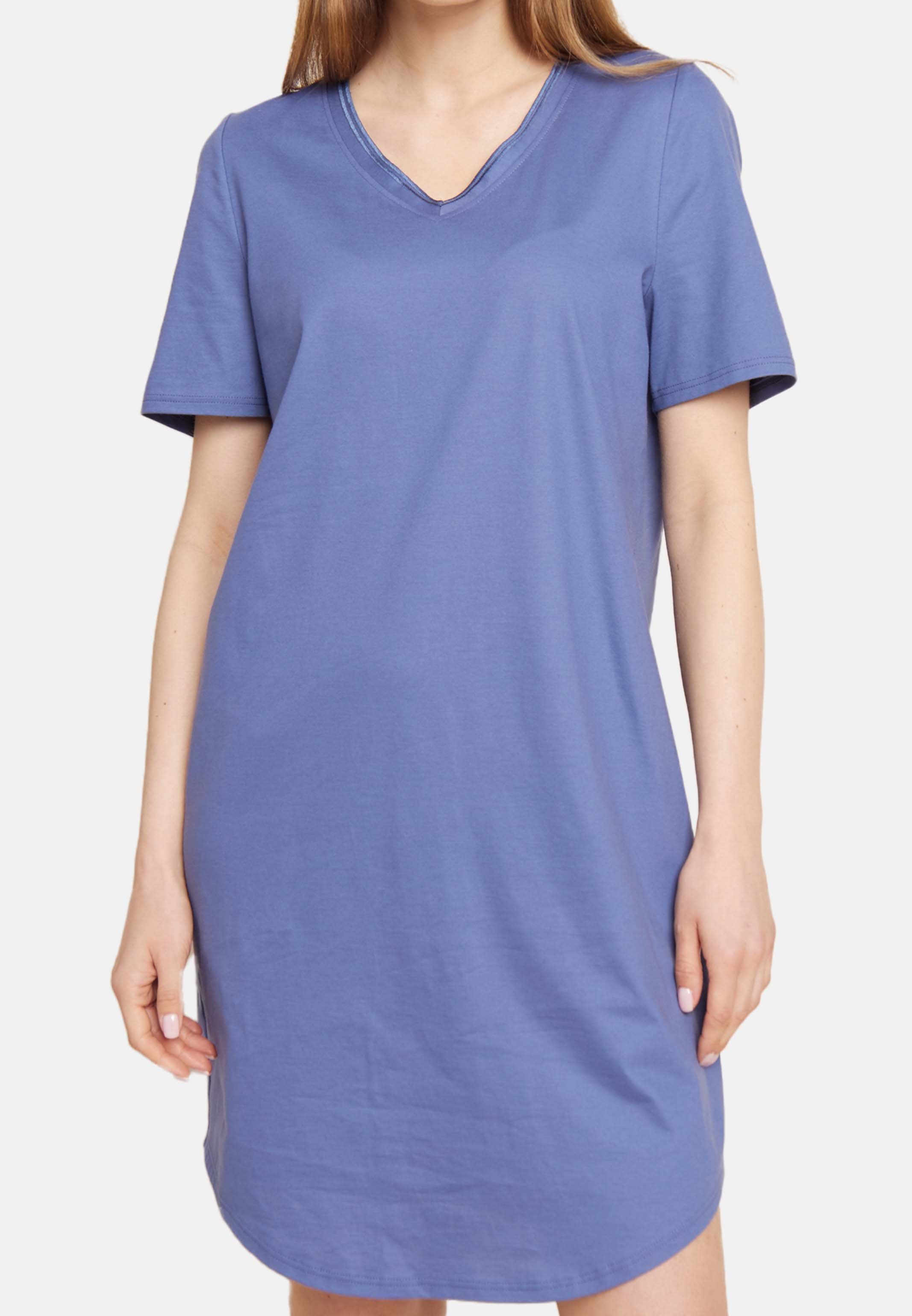Rösch Nachthemd Basic (1-tlg) Nachthemd - Baumwolle - Bigshirt mit kurzen Ärmeln, Aus Organic Cotton Denim
