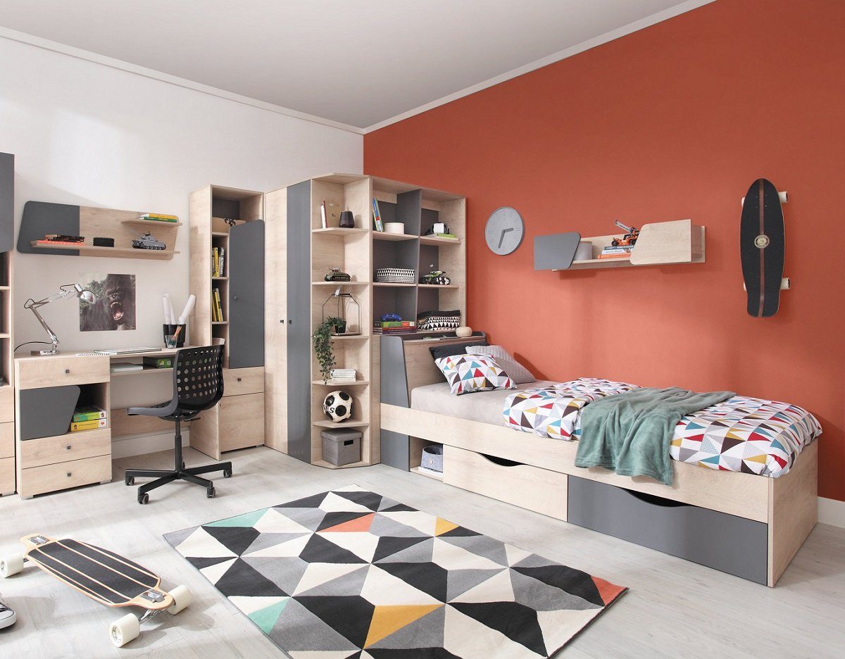 QMM TraumMöbel Jugendzimmer-Set Jugendzimmer komplett Davis Set C Eckschran günstig online kaufen