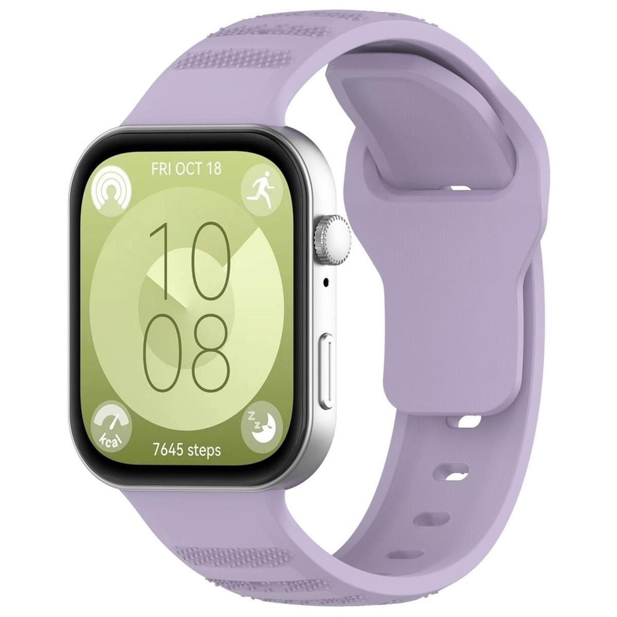CoverKingz Handyhülle Sportarmband für Huawei Watch Fit 3 Verstellbar Silikon Band 24mm Lila