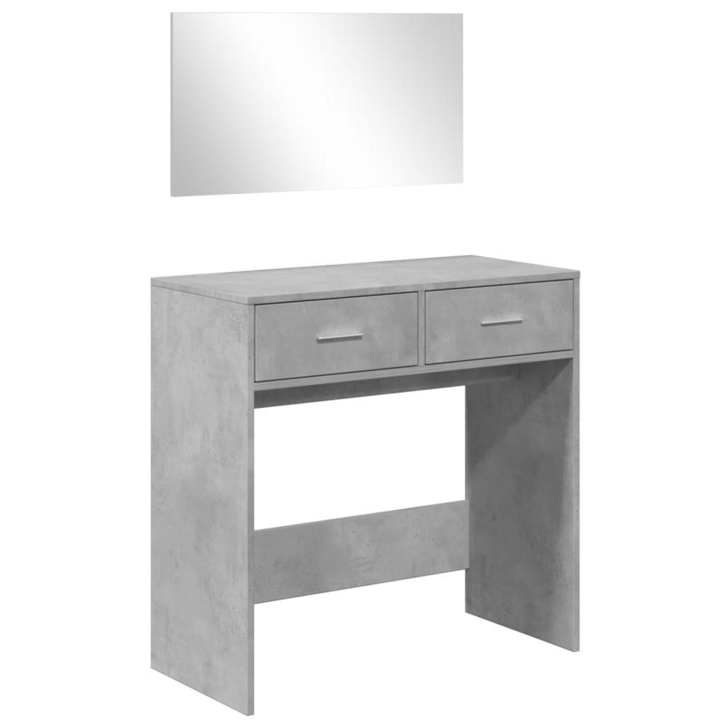 Schminktisch Schminktisch mit Spiegel Betongrau 80x39x80 cm