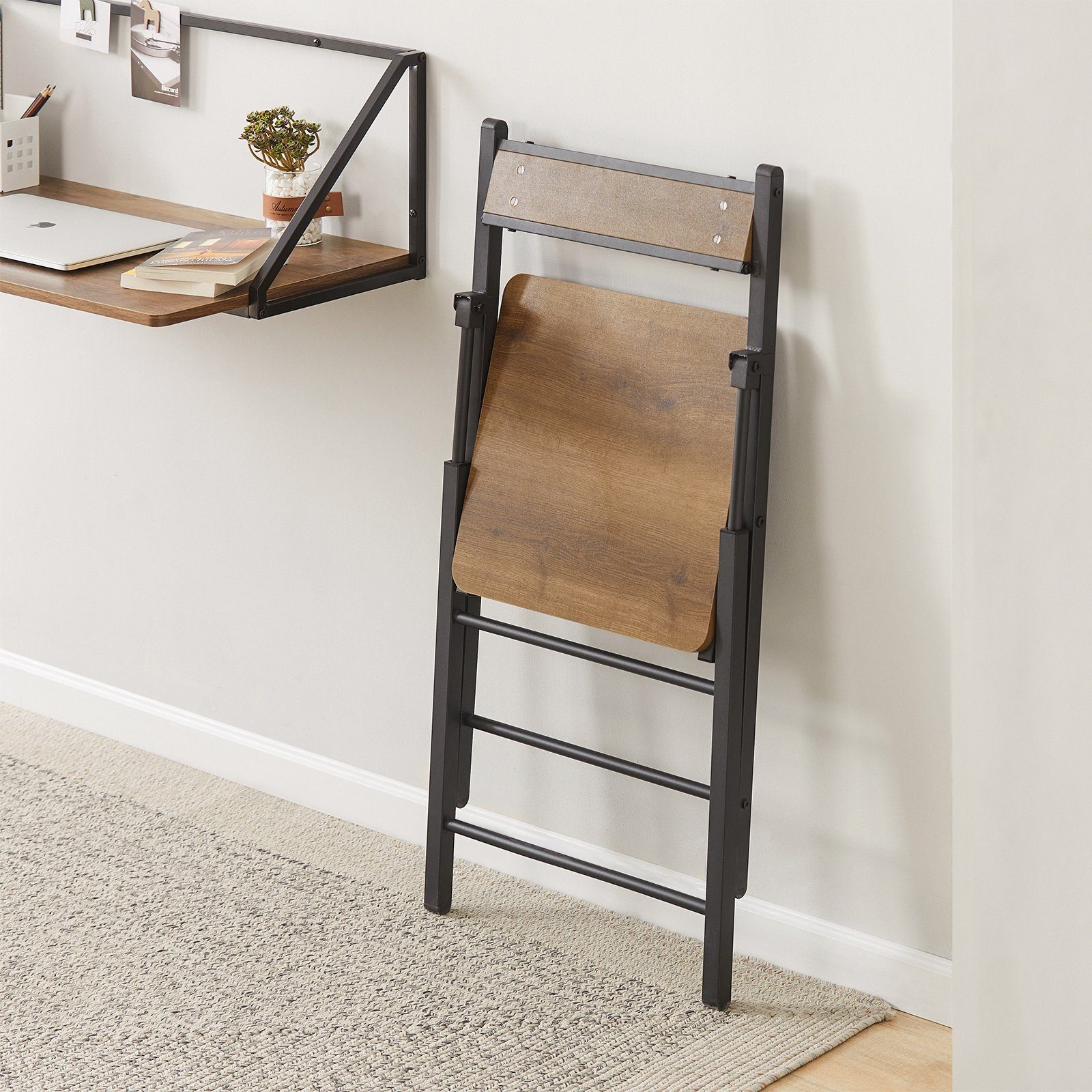 SoBuy Klappstuhl FST88, Esszimmerstuhl Schreibtischstuhl Schminktisch Bürostuhl, Küchenstuhl Stuhl bis 150 kg belastbar für Gäste, Büro, Camping – Bild 4 von 5