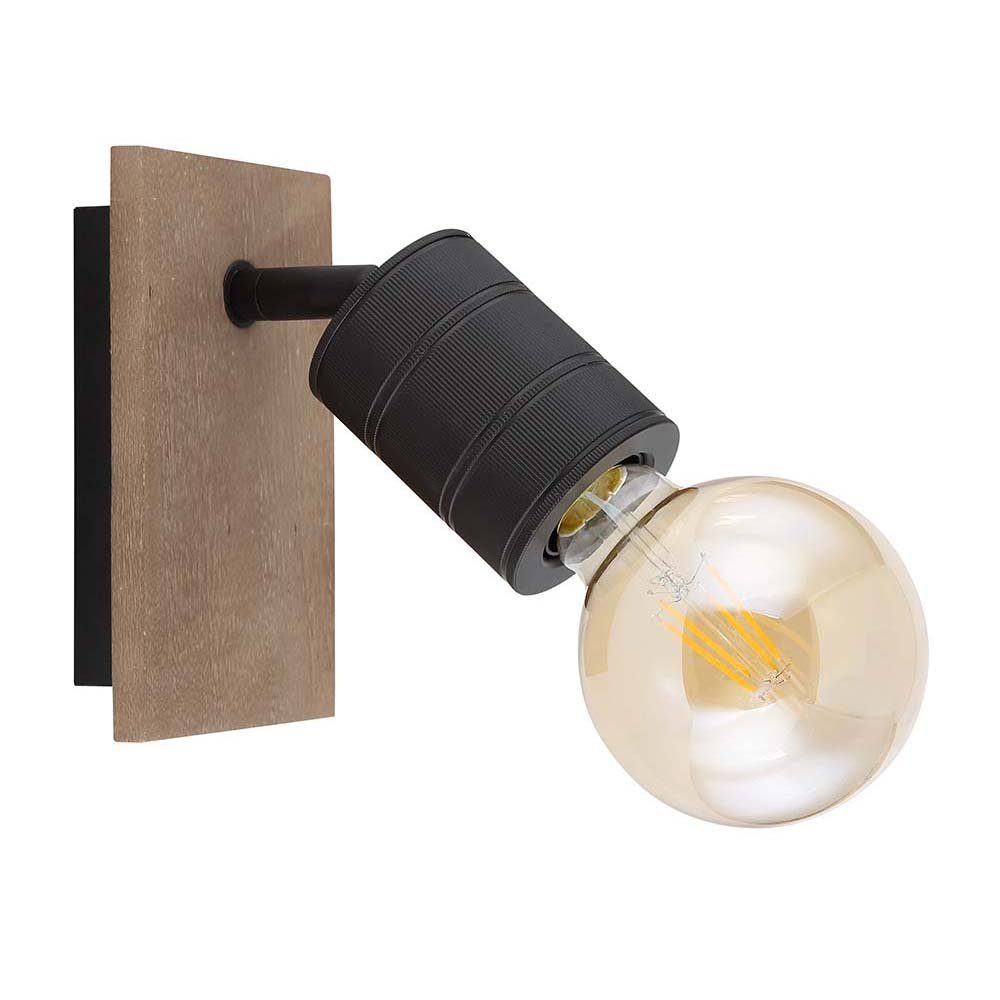 Schlafzimmerlampe Leuchtmittel Wandleuchte, nicht verstellbar Holz schwarz inklusive, etc-shop Spotstrahler Wandleuchte