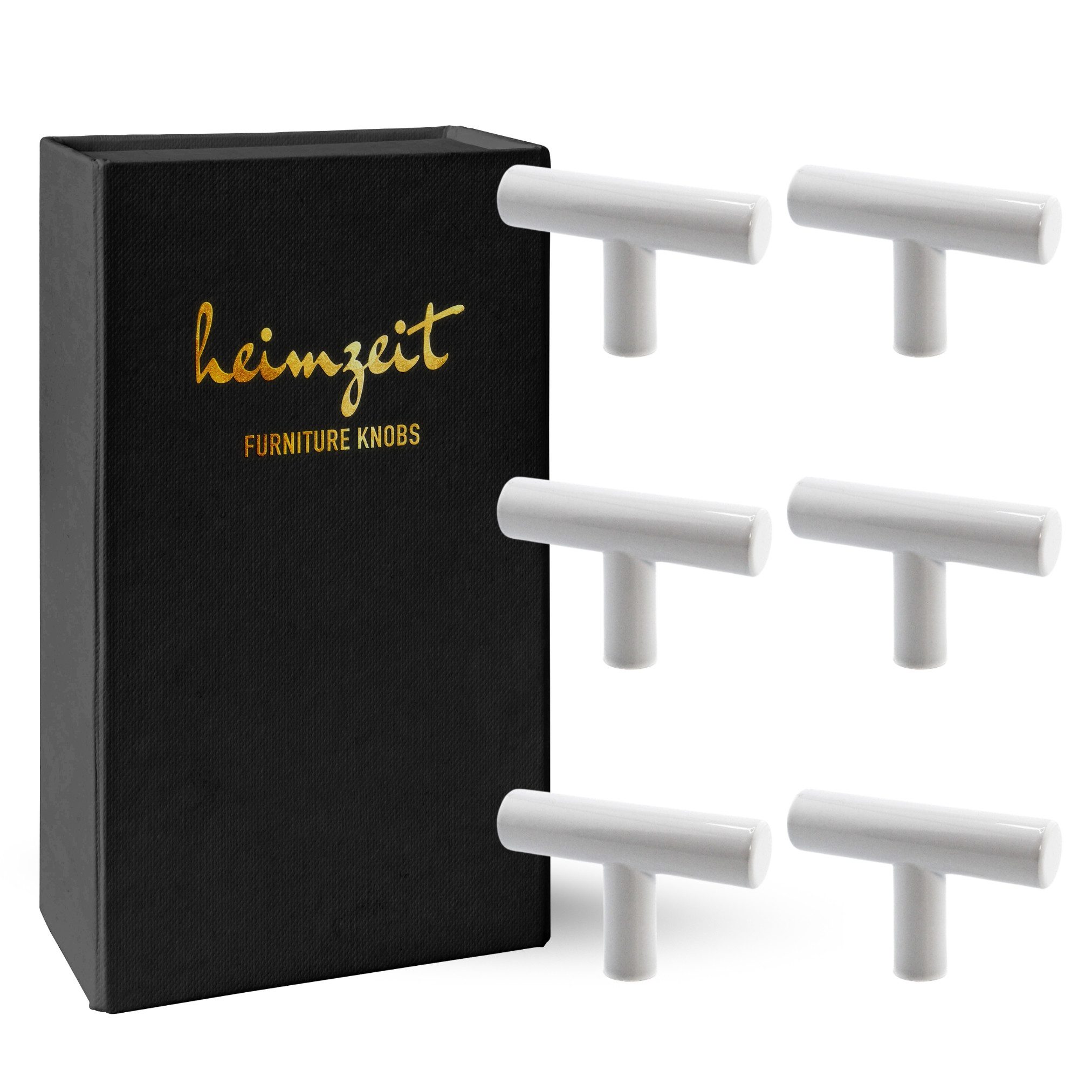 heimzeit Möbelgriff Möbelknopf Schrankknopf Edelstahl (Set, 6-St), für Schubladen, Türen und Kommoden, inkl. Schraube