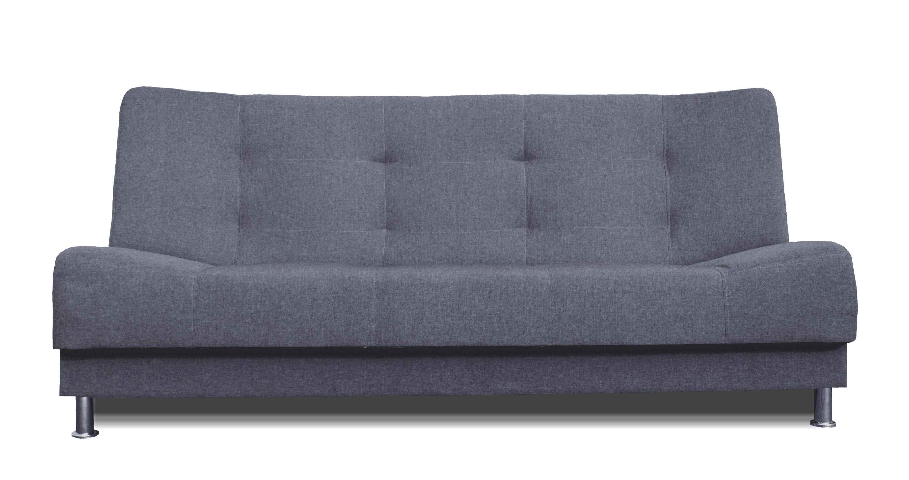 Siblo 3-Sitzer Dreisitzige Couch Vittoria mit Schlaffunktion, Bettzeugbehälter, Dreisitzer-Sofa Dunkelgrau