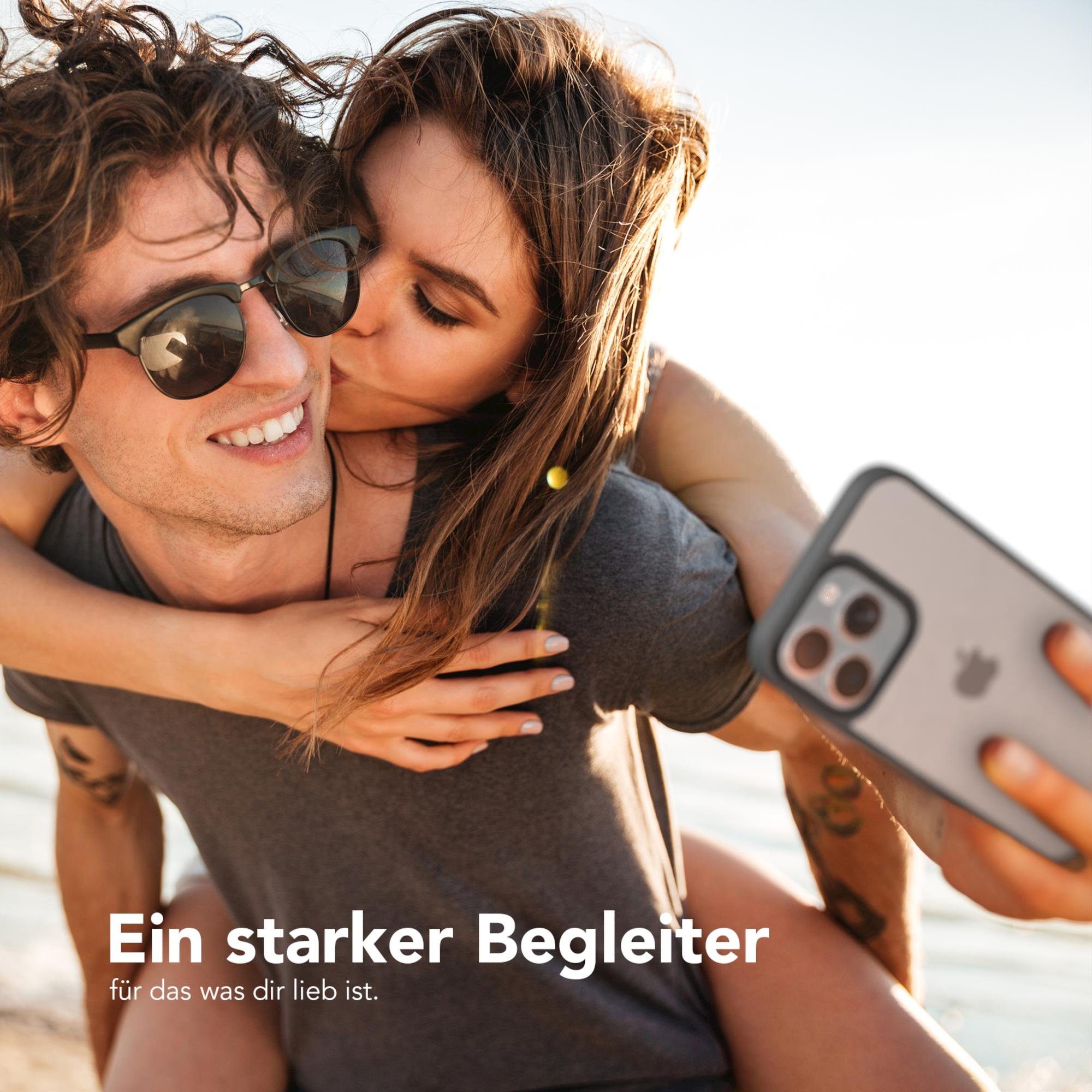 EAZY CASE Handyhülle Outdoor Case für Apple iPhone 13 Pro 6,1 Zoll, Hybrid Case mit Aufprallschutz Transparent kratzfest Back Cover Grau