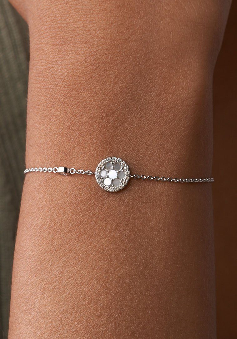 Fossil Silberarmband Schmuck Geschenk Silber 925 Armschmuck, mit Zirkonia (synth) - mit Perlmutt