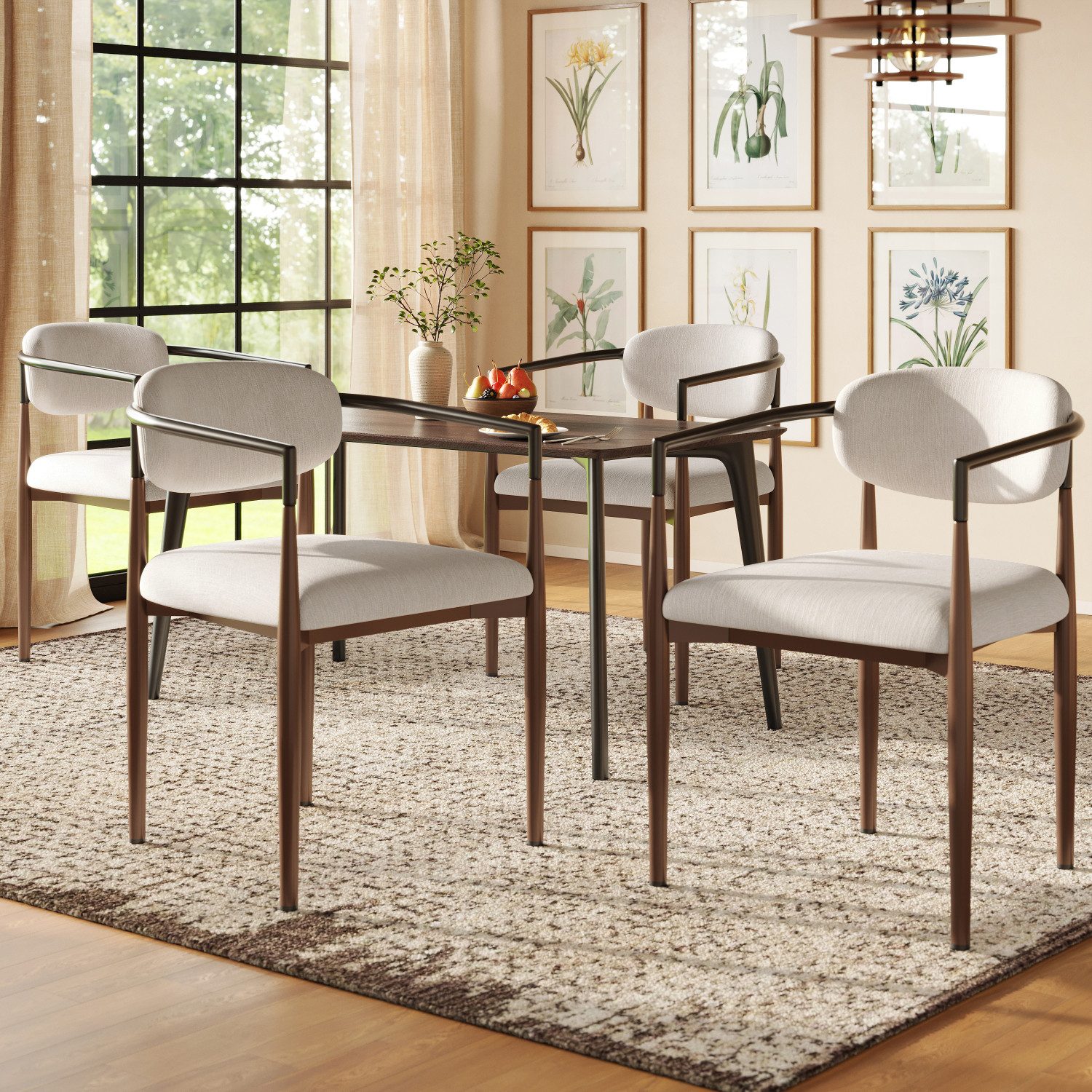 Flieks Esszimmerstuhl (Eisengestell, Set, 4 St), 4er Set Polsterstühle mit günstig online kaufen