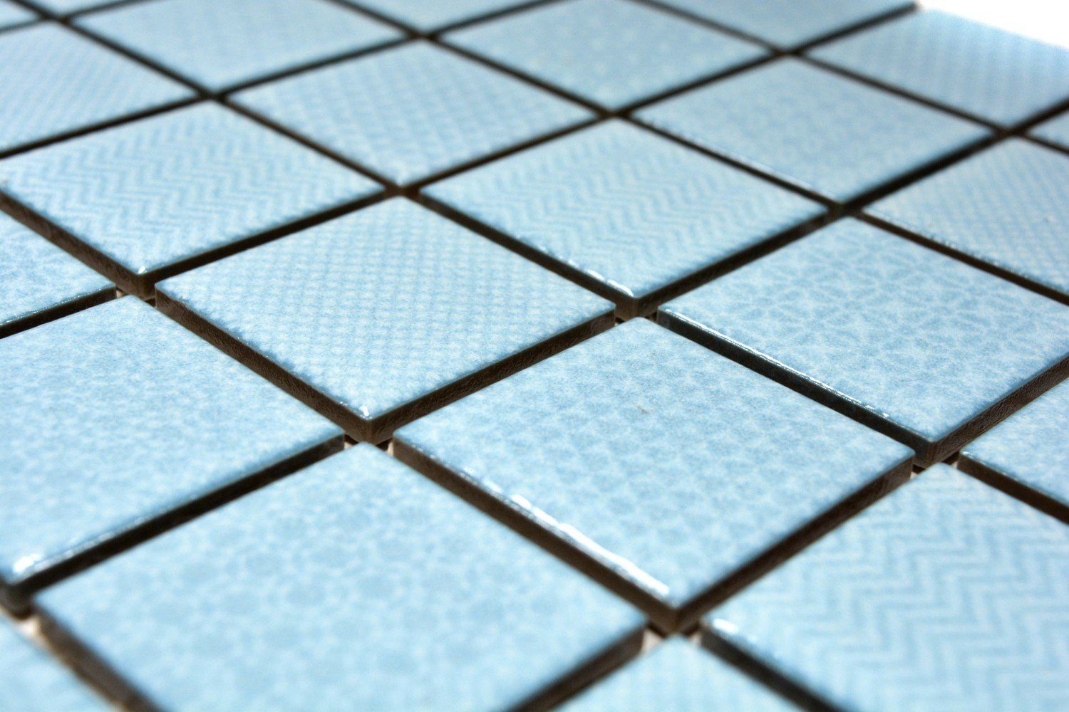 Mosani Mosaikfliesen Keramik Mosaik Fliese hellblau eisblau BAD Pool Fliesenspiegel Küche – Bild 4 von 5
