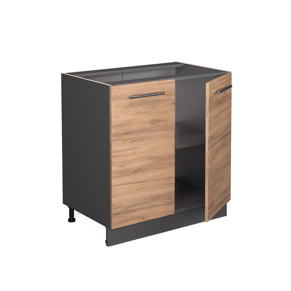 Vicco Unterschrank Fame-Line, Goldkraft Eiche/Anthrazit, 80 cm ohne Arbeitsplatte (1-St) – Bild 5 von 5