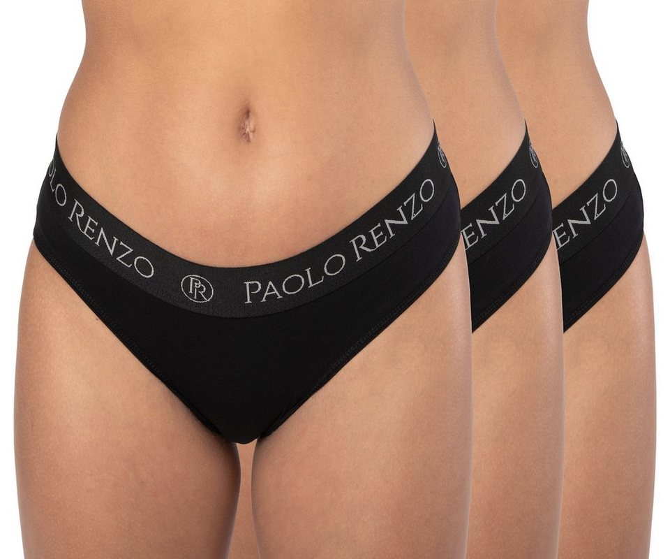 Paolo Renzo Slip Sports-Collection Atmungsaktive & Hautsympatische Damen  Slips (3-St) Sport Slips aus hochwertiger Baumwolle