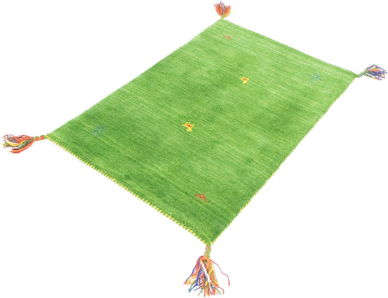 Wollteppich Gabbeh Teppich Agra, morgenland, rechteckig, Höhe: 14 mm, Kurzflor