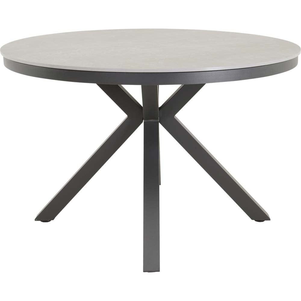 Natur24 Gartentisch Davos Tisch 118 x 74 x 118 cm Aluminium Sinterstein Anthrazit