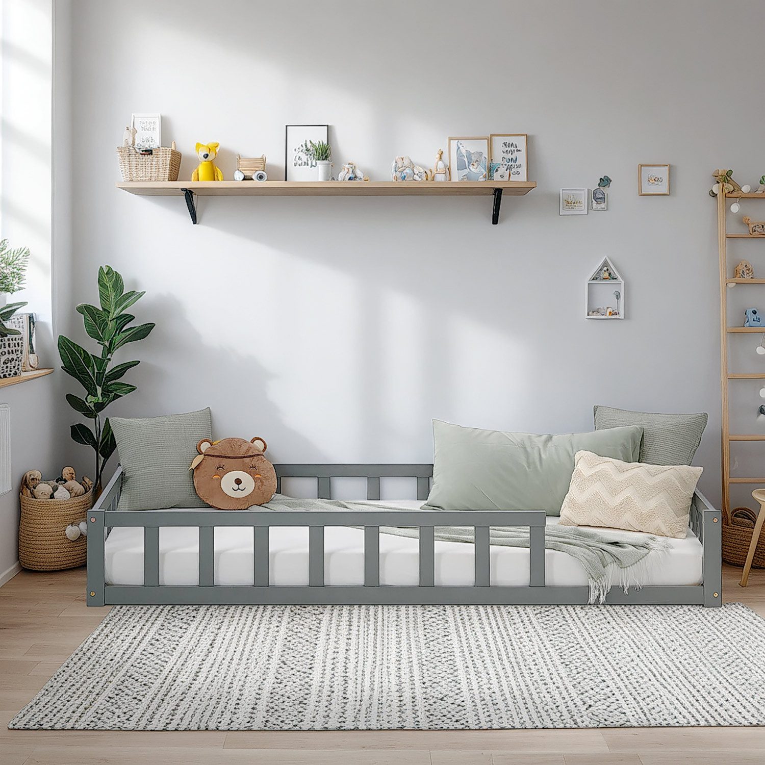 Homestyle4u Kinderbett 90x200 / 120x200 Weiß günstig online kaufen