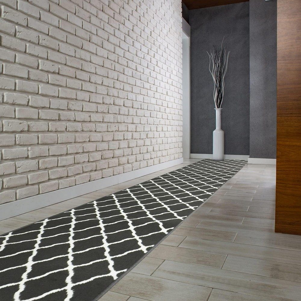 MDEKOR Läufer Teppich Läufer Meterware Höhe 6 mm, 70x70cm Grau Efez günstig online kaufen