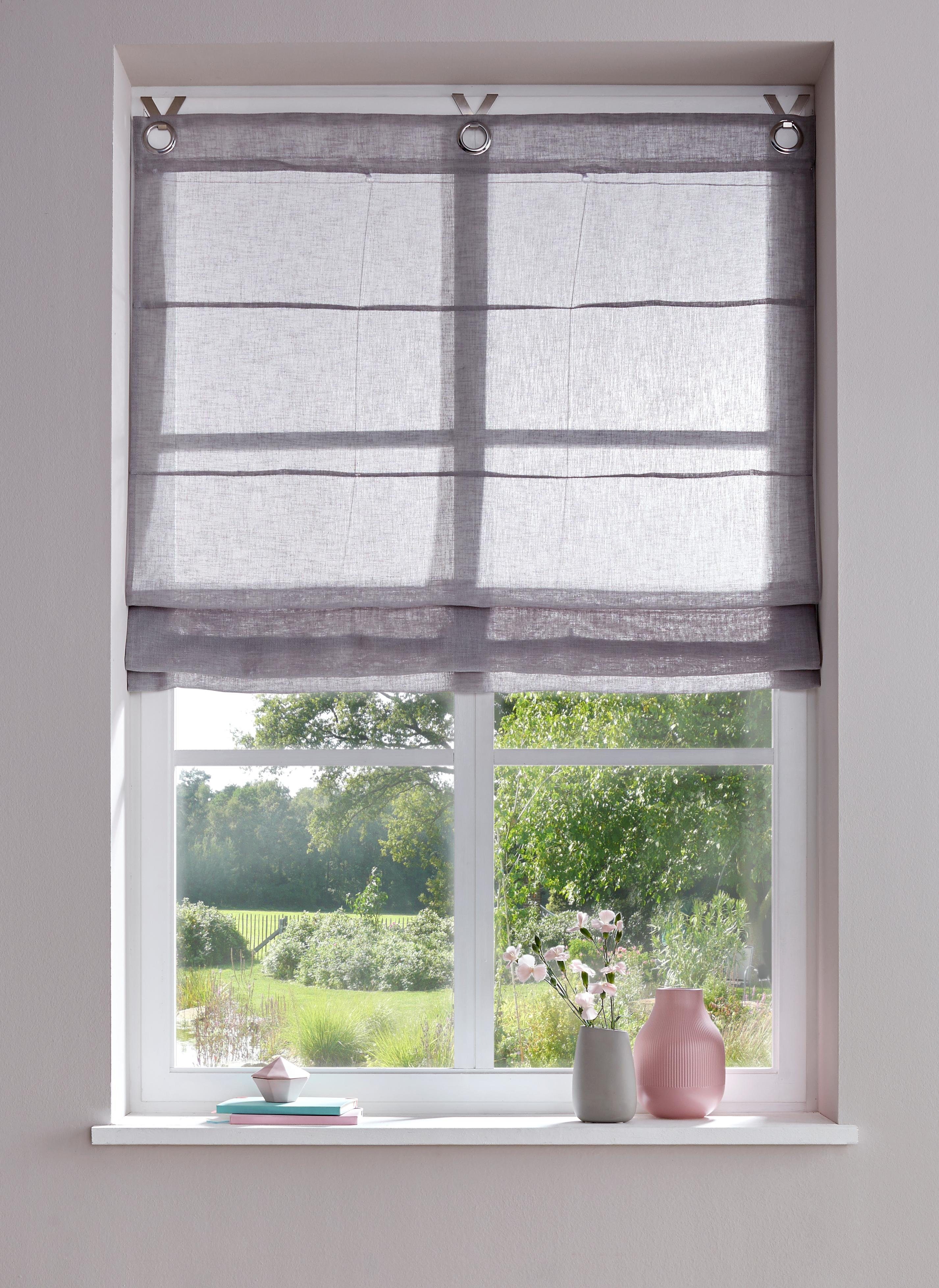 andas Raffrollo »Fiete«, andas, mit Ösen, Halbtransparenter Stoff