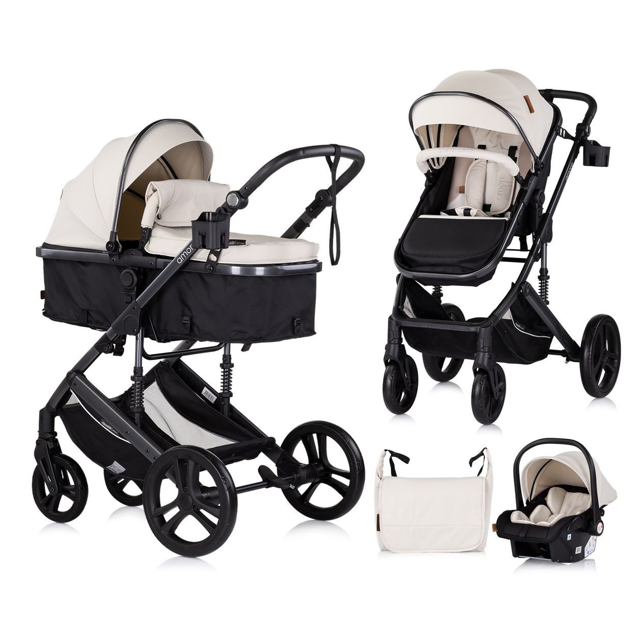 Kombi-Kinderwagen Kinderwagen 3 in 1 Amore