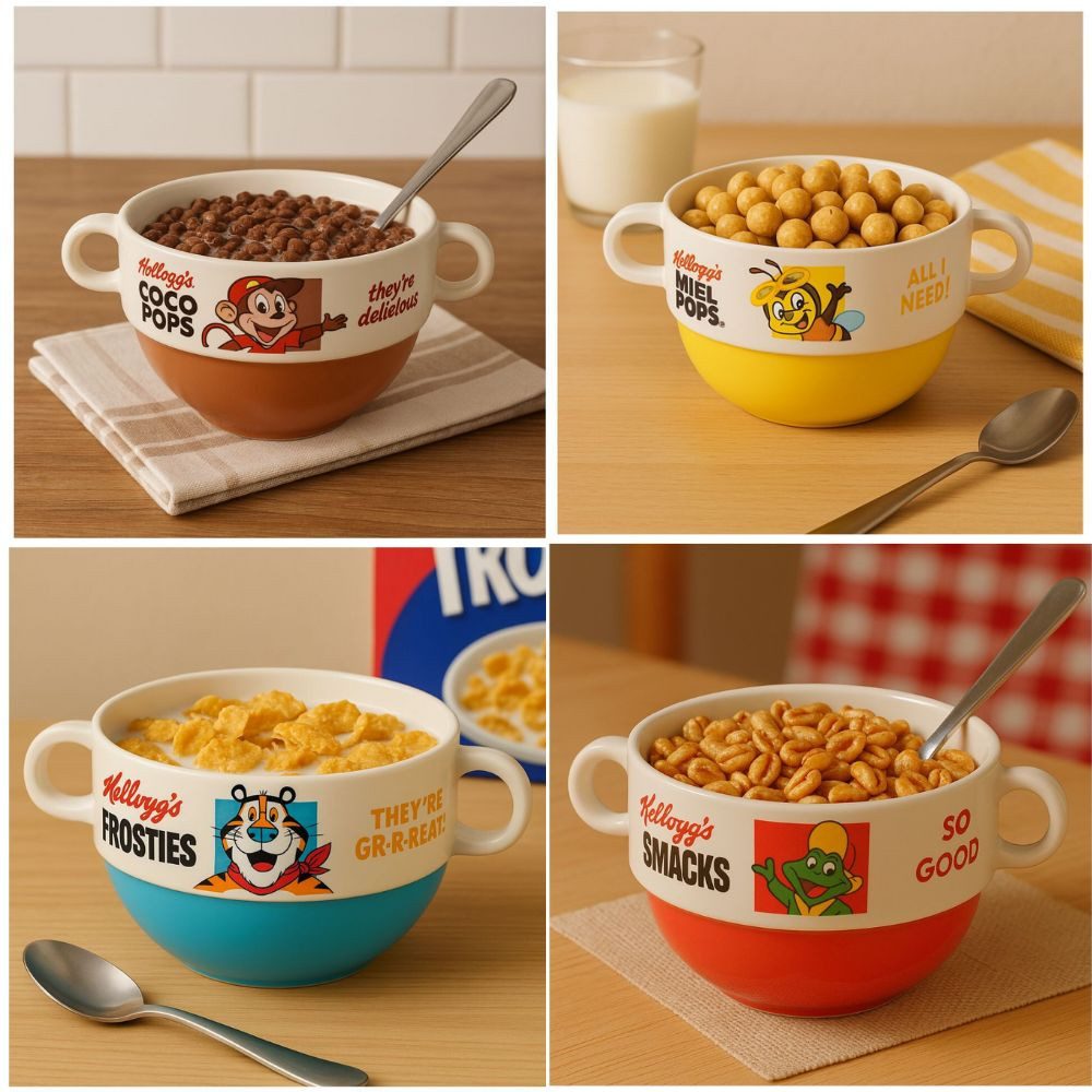 Kellogg's Kaffeeservice Kellogg's Geschirrset! Tasse Müsli Tablett Frühstücksteller &&&& – Bild 2 von 5