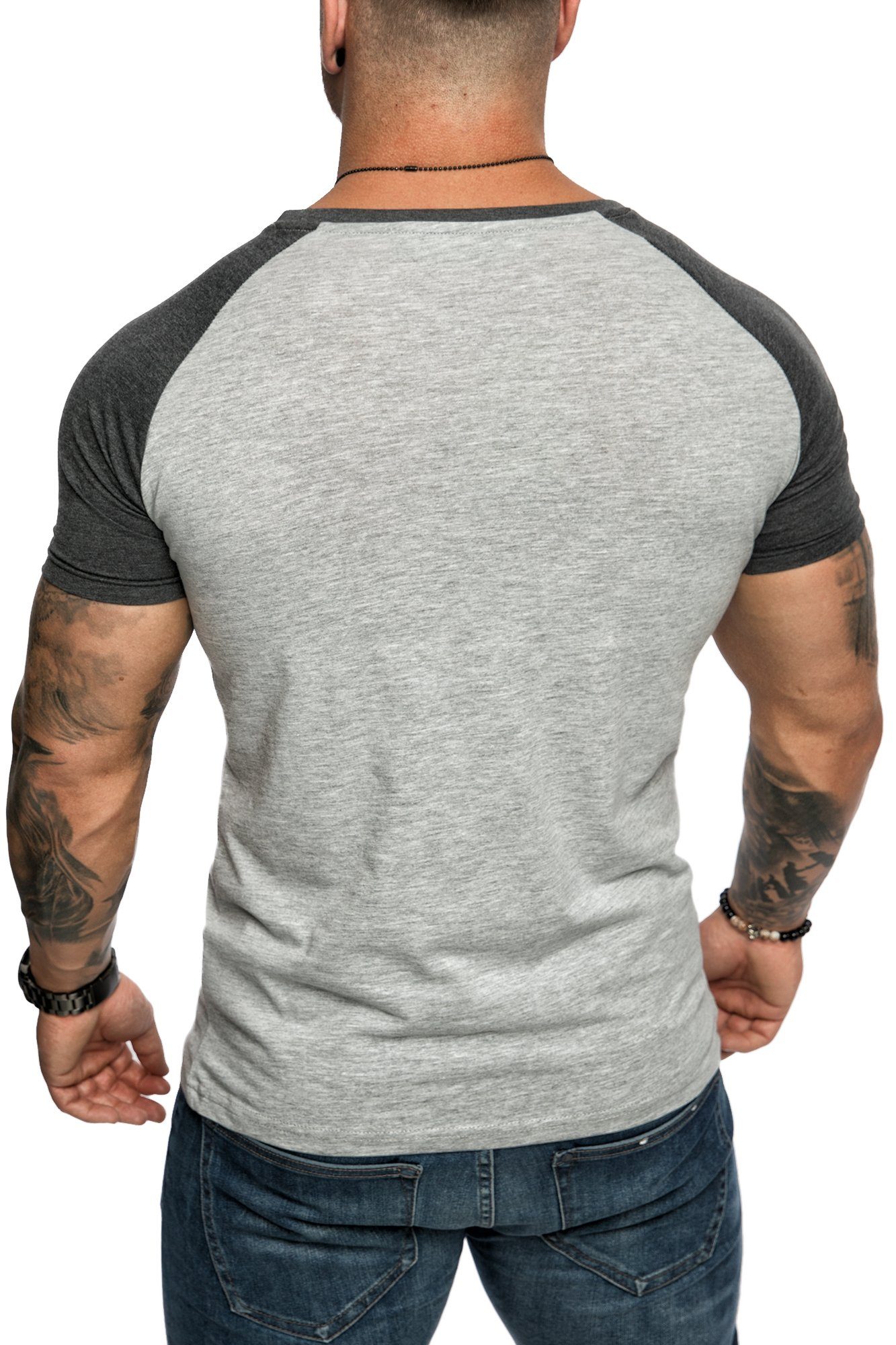 Amaci&Sons T-Shirt SALEM Basic Raglan T-Shirt mit Rundhalsausschnitt Herren Basic Raglan Shirt mit Rundhalsausschnitt – Bild 4 von 4