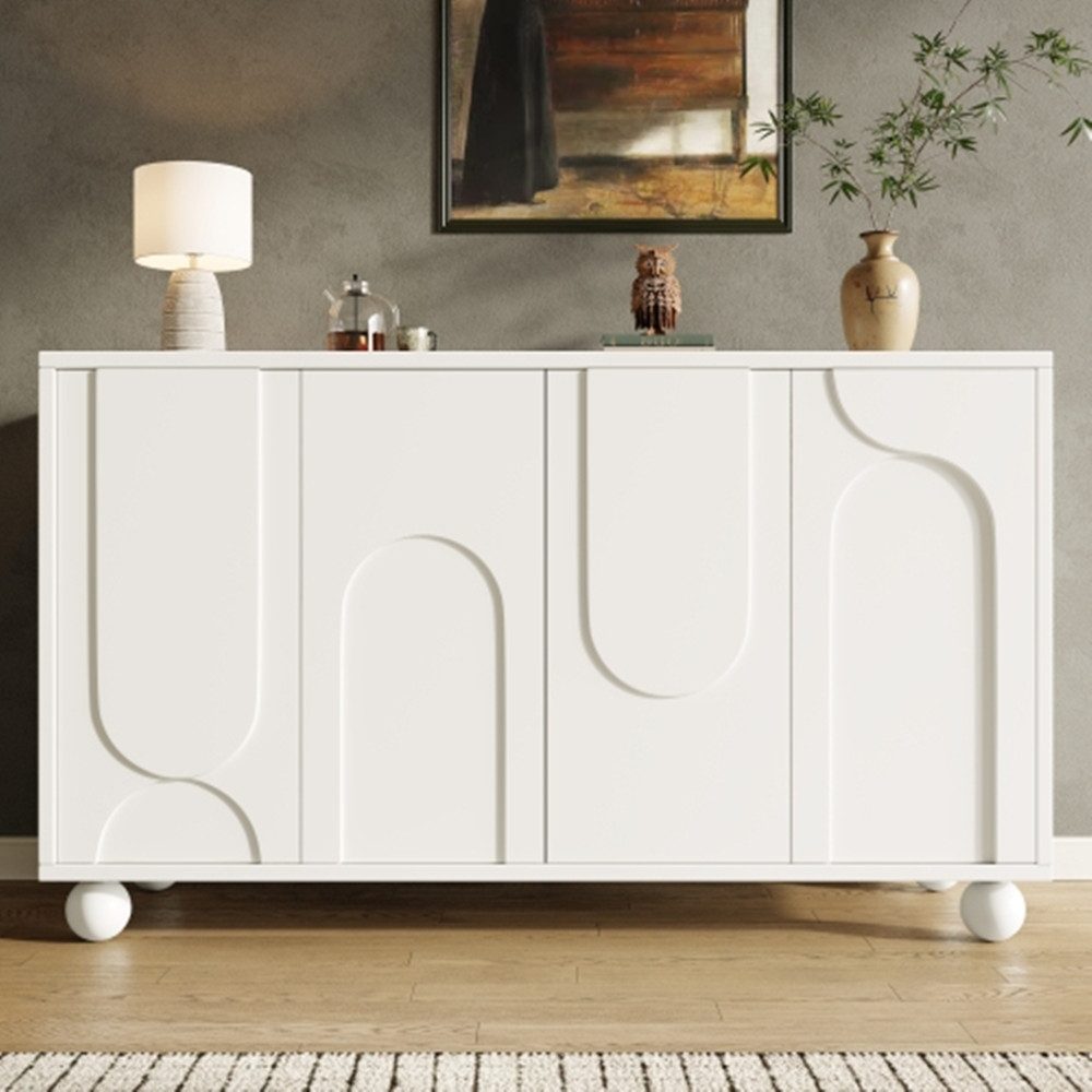 XDeer Sideboard Schrank,Sideboard Esszimmer- und Wohnzimmer-Aufbewahrungsschrank, Sideboard mit Stauraum,verstellbarer Platte