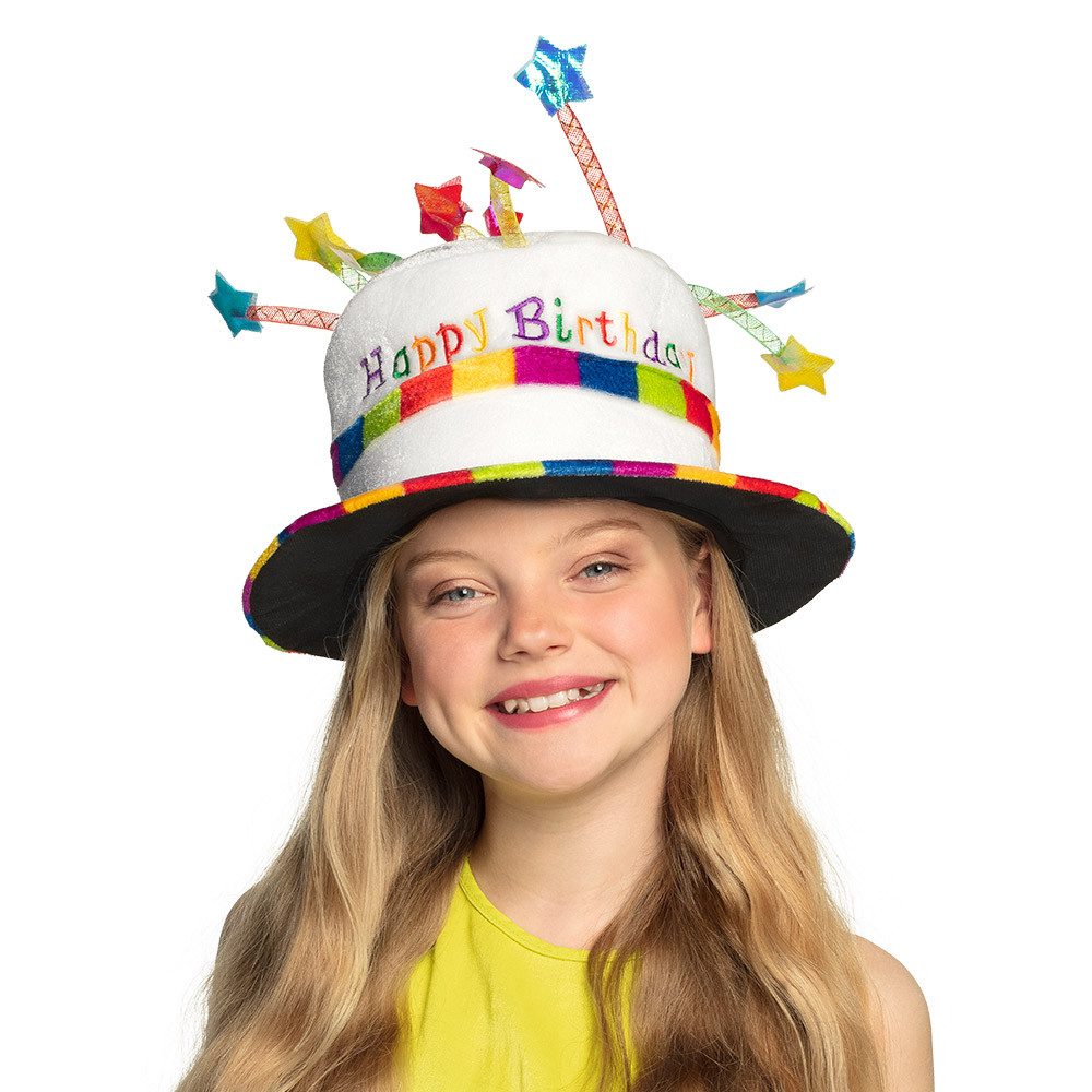 Boland Kostüm Kinder Hut 'Happy Birthday' mit Sternen, Rainbow