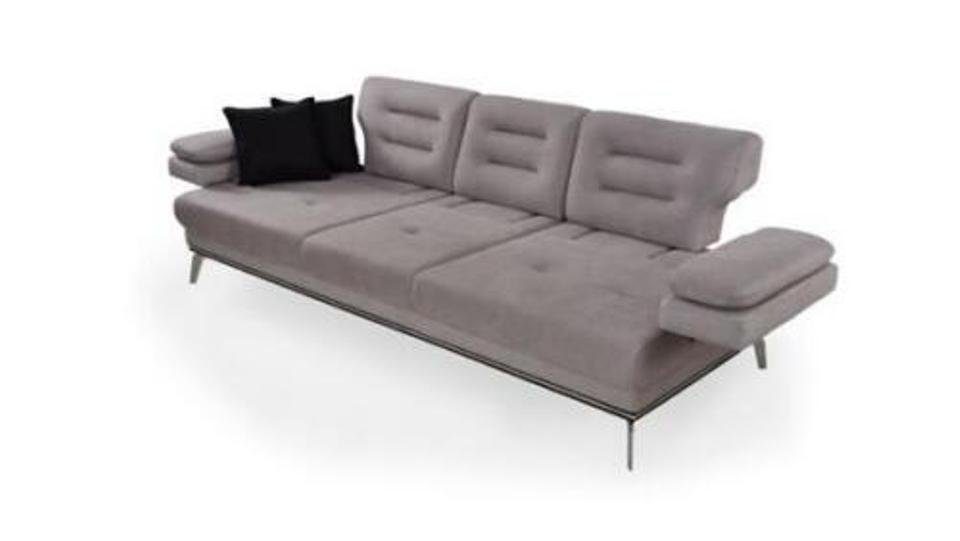 Sofa, Sofa Sofagarnitur JVmoebel Stoff Grau 331 Sitzer Luxus Dreisitzer Sessel