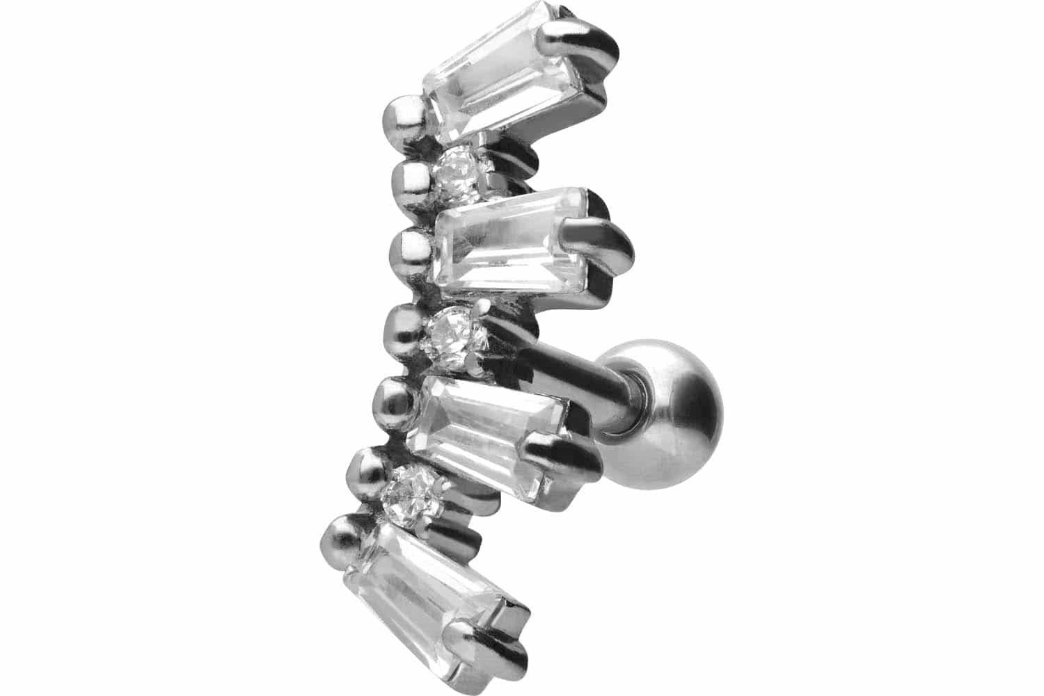 Piercing-Set Chirurgenstahl Ohrpiercing 7 KRISTALLE