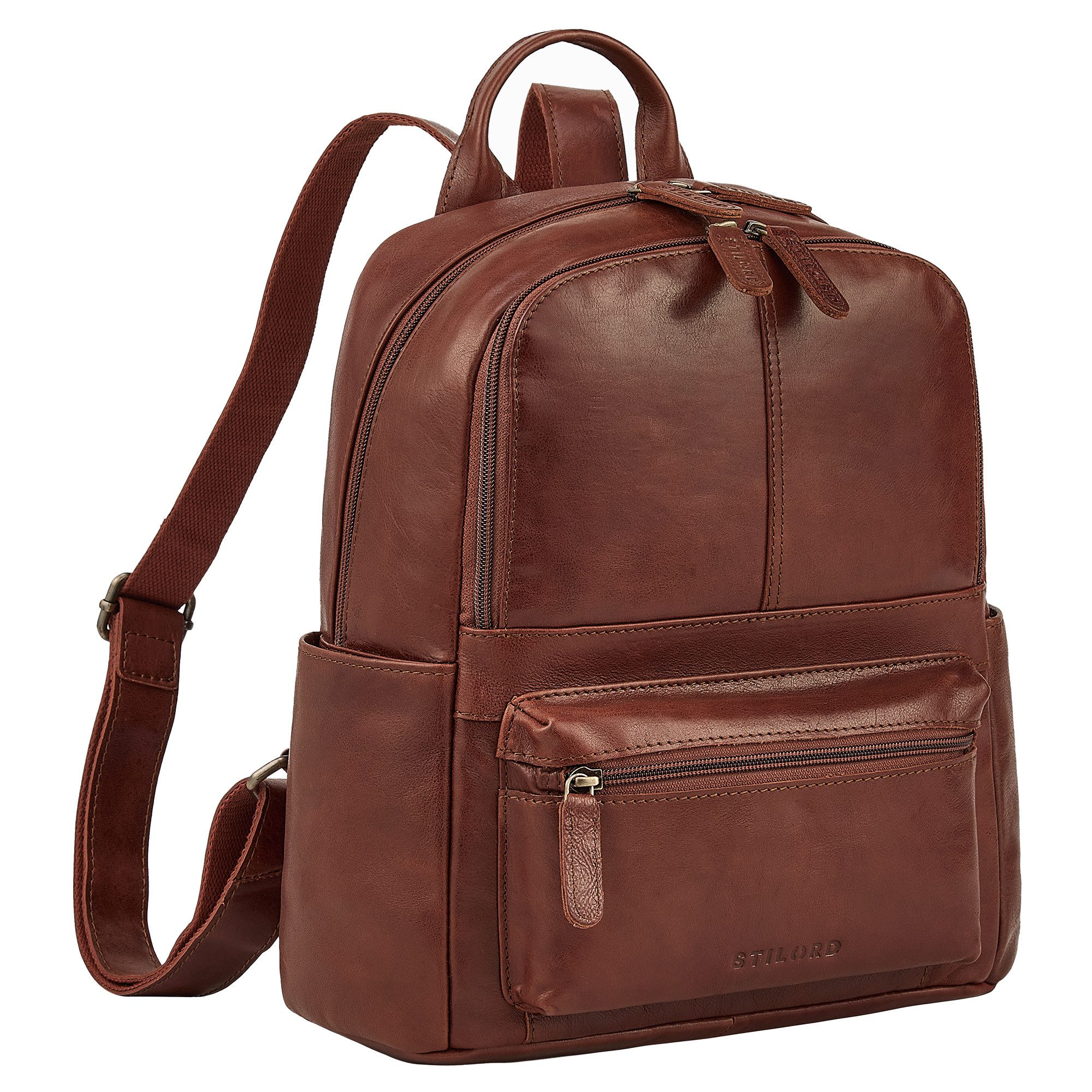 STILORD Cityrucksack "Marcella" Moderner Kleiner Leder Rucksack Damen 13 Zoll