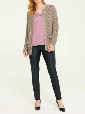 Ashley Brooke by heine Strickjacke ASHLEY BROOKE Damen Designer-Strickjacke, taupe-goldfarben