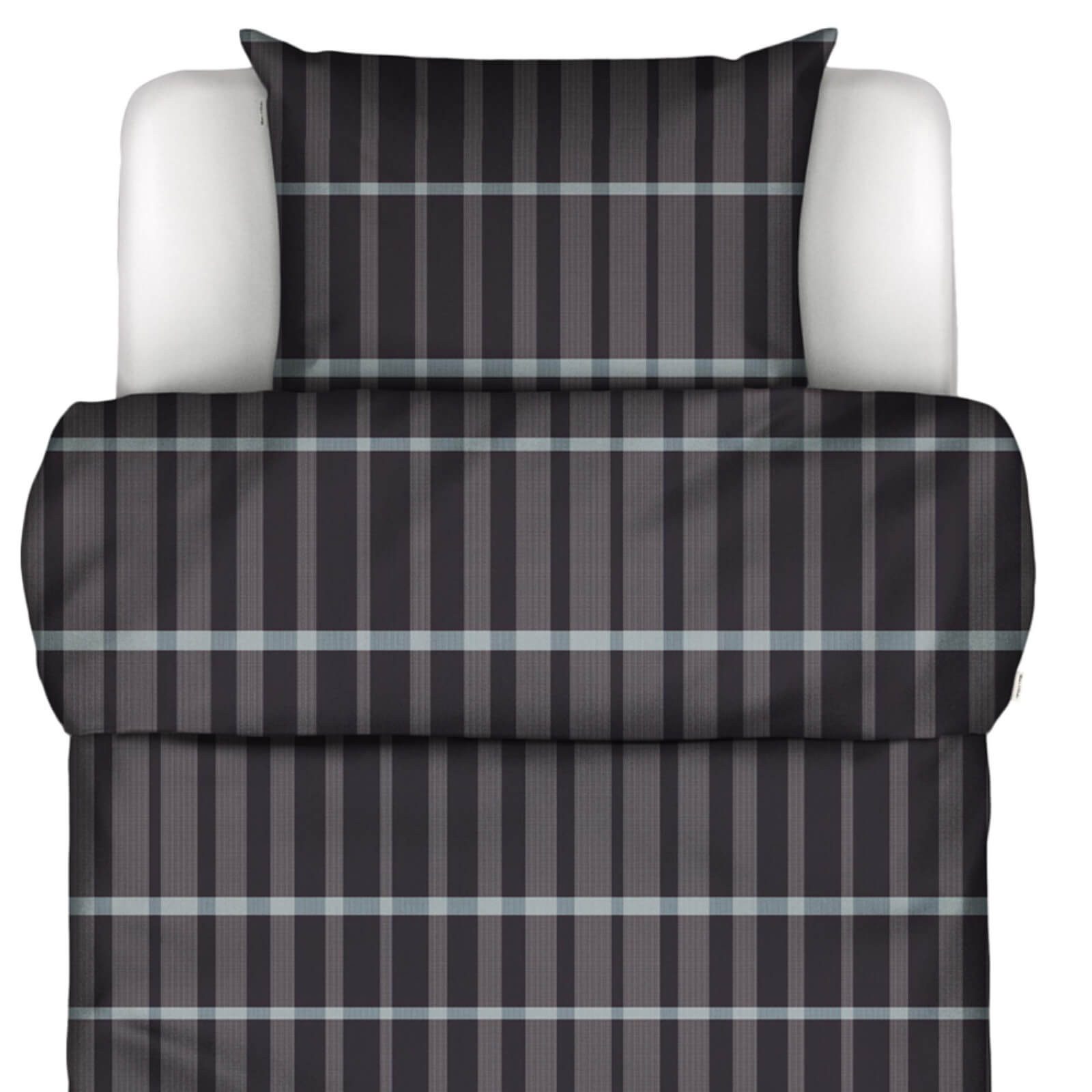 Essenza Bettwäsche Thori Dark Navy, Flanell, 2 teilig, Kariert, Streifen, L günstig online kaufen