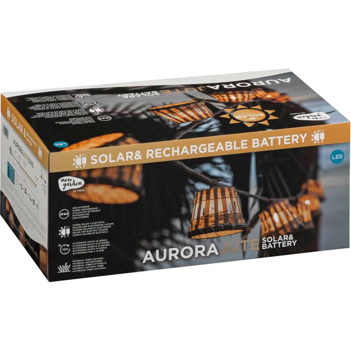 New Garden Wandleuchte New Garden AURORA GUIRLANDA Solar Jute