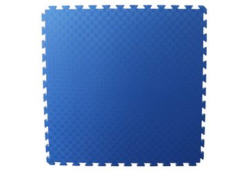 ELLUG Kampfsportmatte 10er Set Sportmatte 2cm mit Randstücken Rot-Blau 1mx1m, wasserdicht, wärmeisolierend, feuchtigkeitsabweisend, erweiterbar