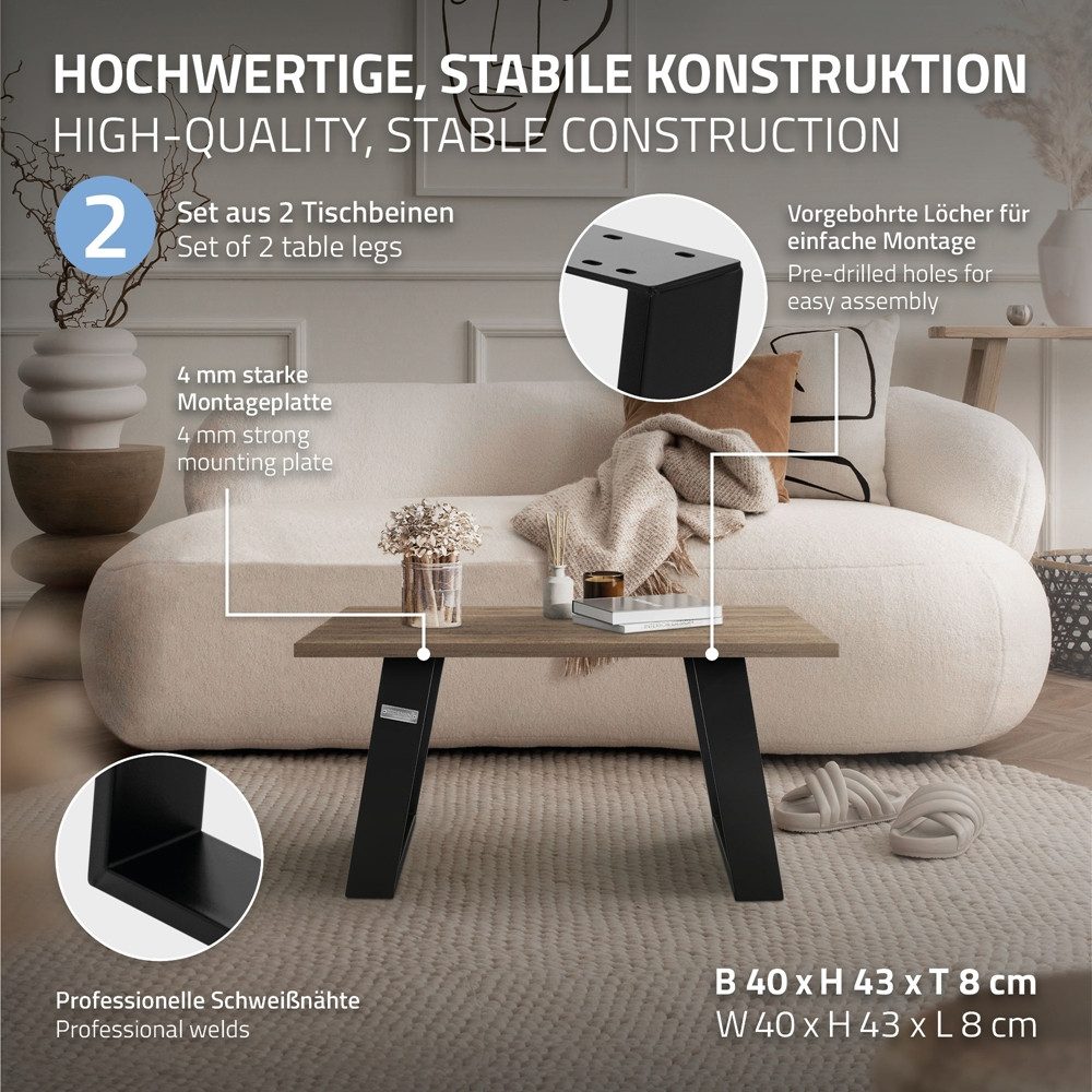 ML-DESIGN Tischbein 2er Set Tischkufen 80GRAD günstig online kaufen