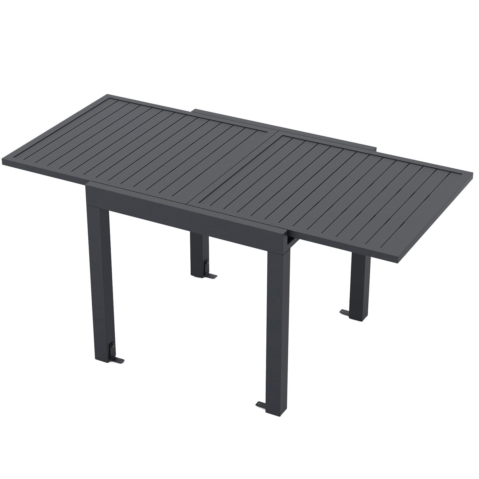 COSTWAY Gartentisch, Aluminium ausziehbar, 80/160x80cm rechteckig