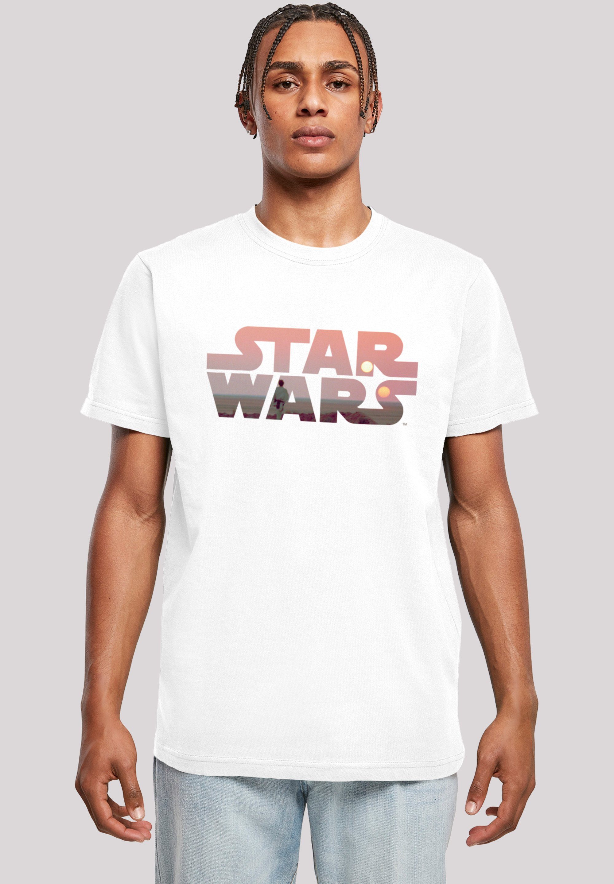 Logo Tatooine T-Shirt Print Star F4NT4STIC Wars weiß